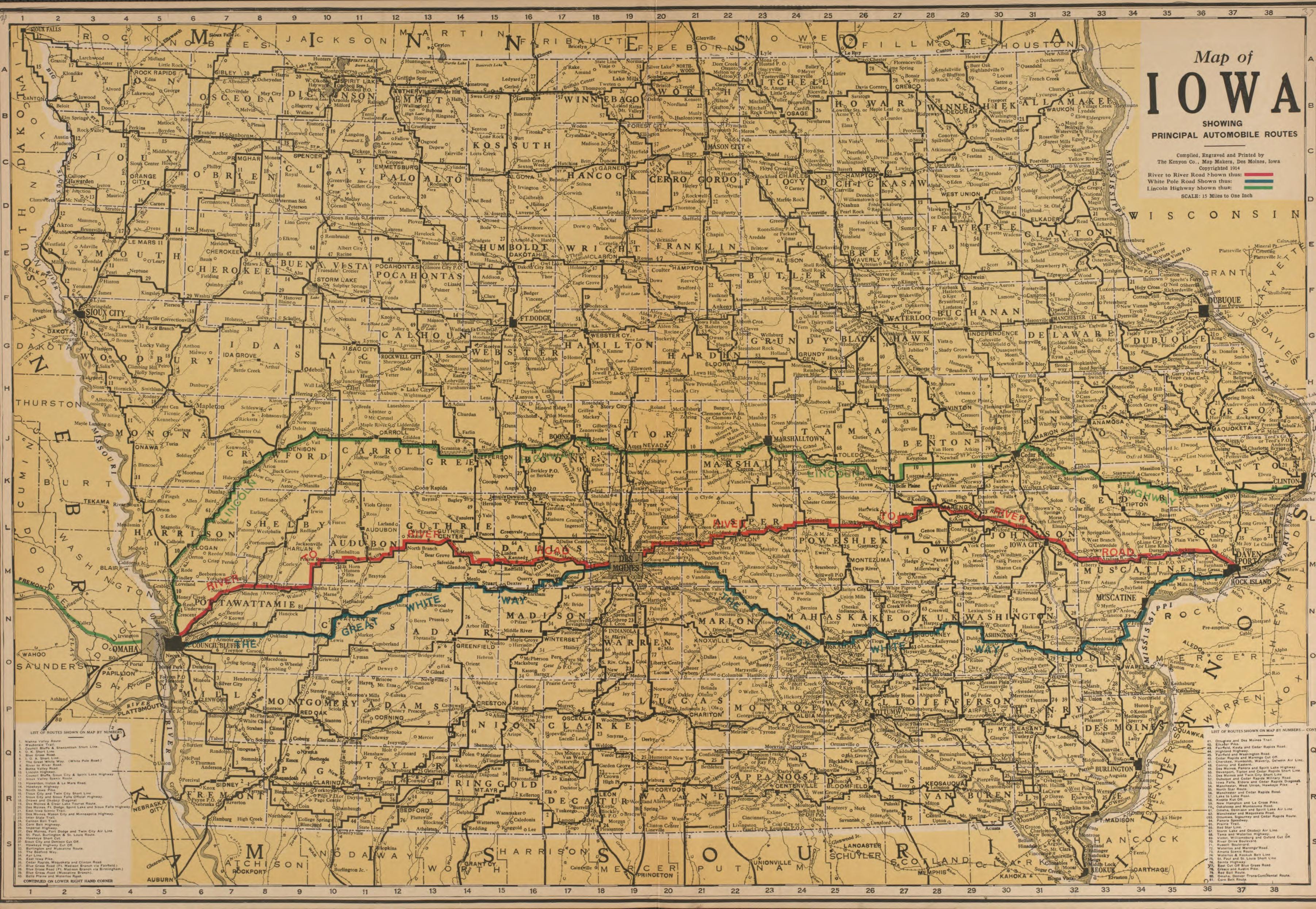 Iowa from Atlas and Plat Book of Poweshiek County, Iowa : Containing Outline Map of the County, Plats of All the Townships With Owners&