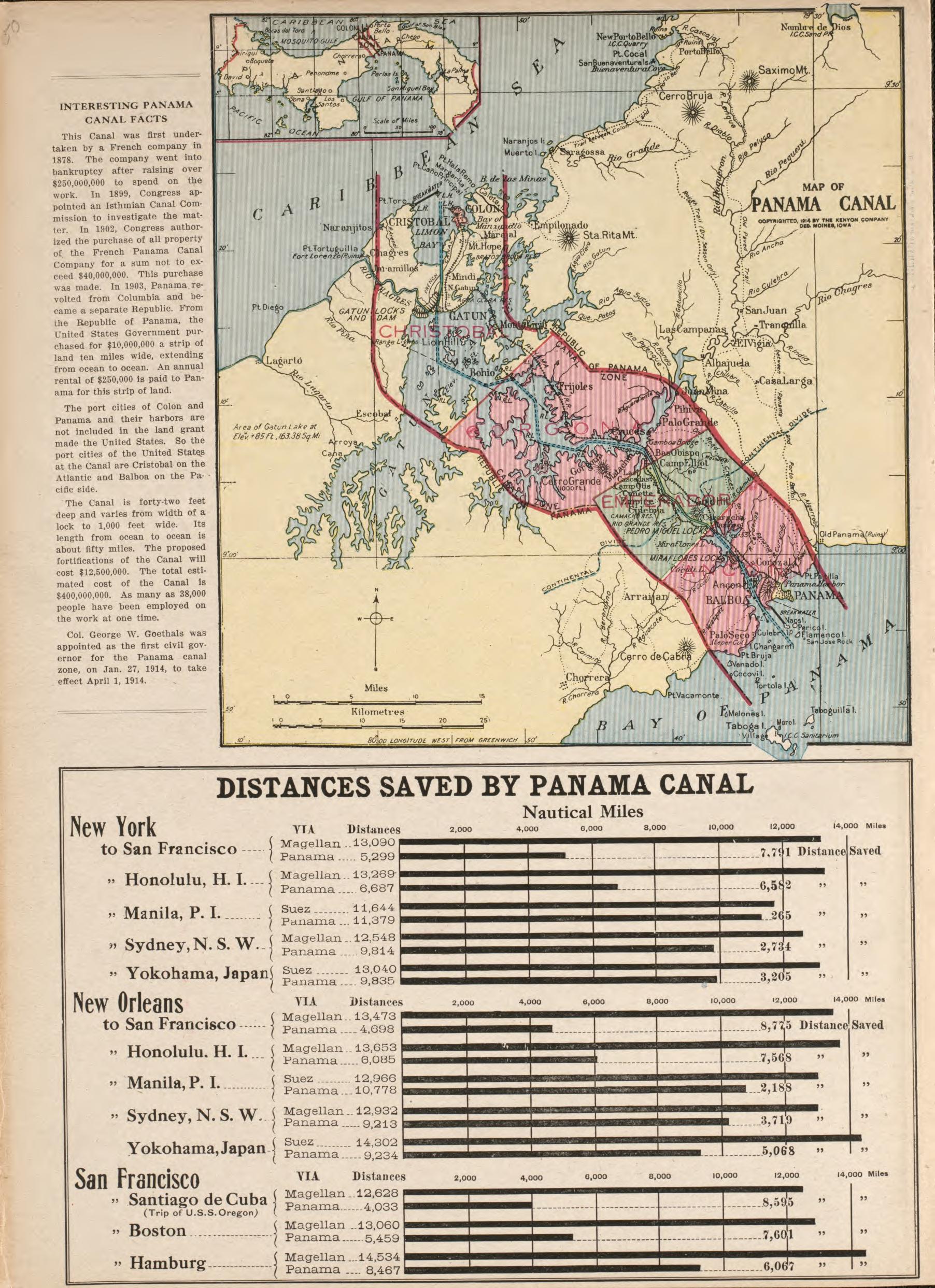 Panama Canal from Atlas and Plat Book of Poweshiek County, Iowa : Containing Outline Map of the County, Plats of All the Townships With Owners&