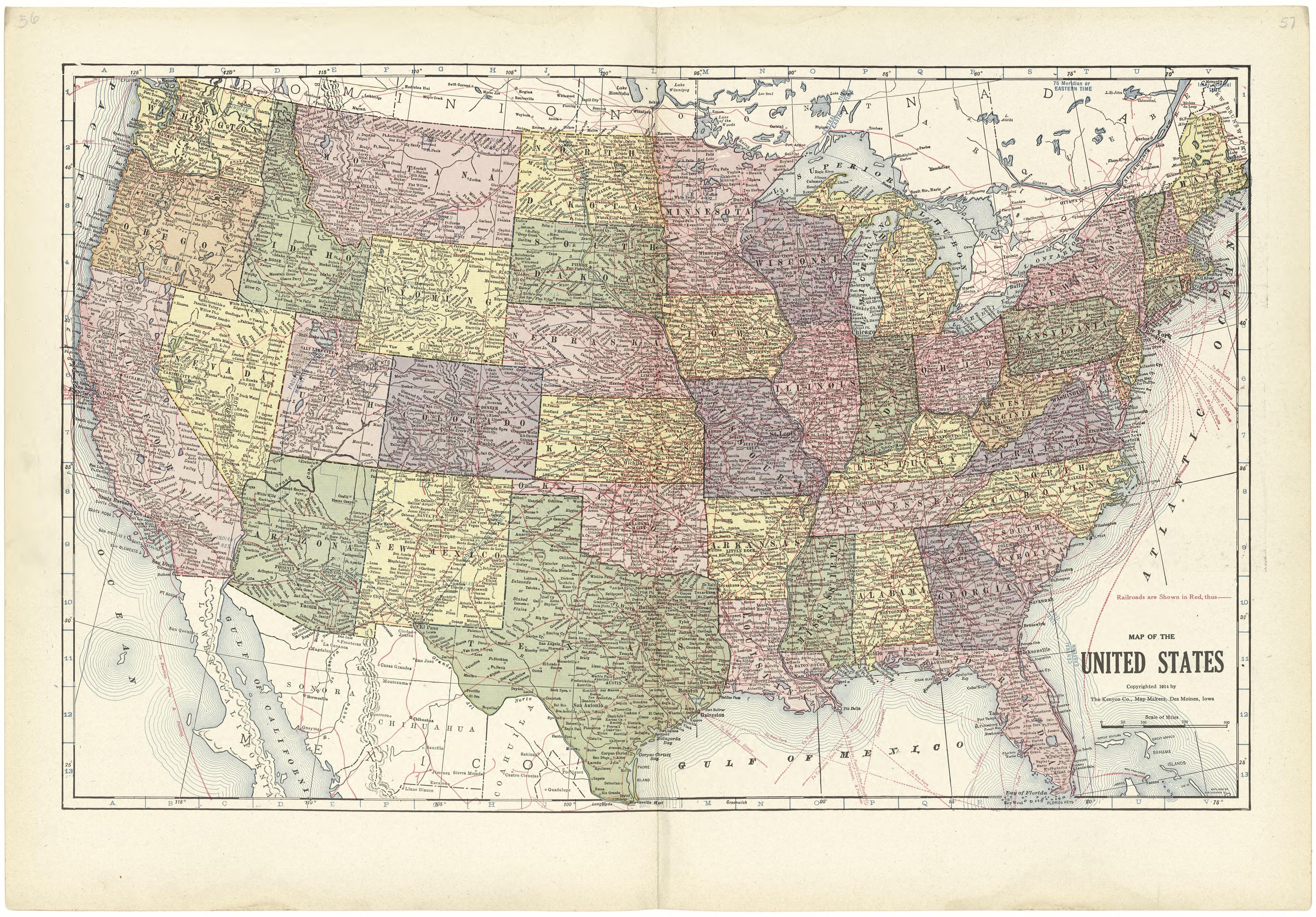 Map of the United States from Atlas and Plat Book of Jasper County, Iowa : Containing Outline Map of the County, Plats of All the Townships With Owners&