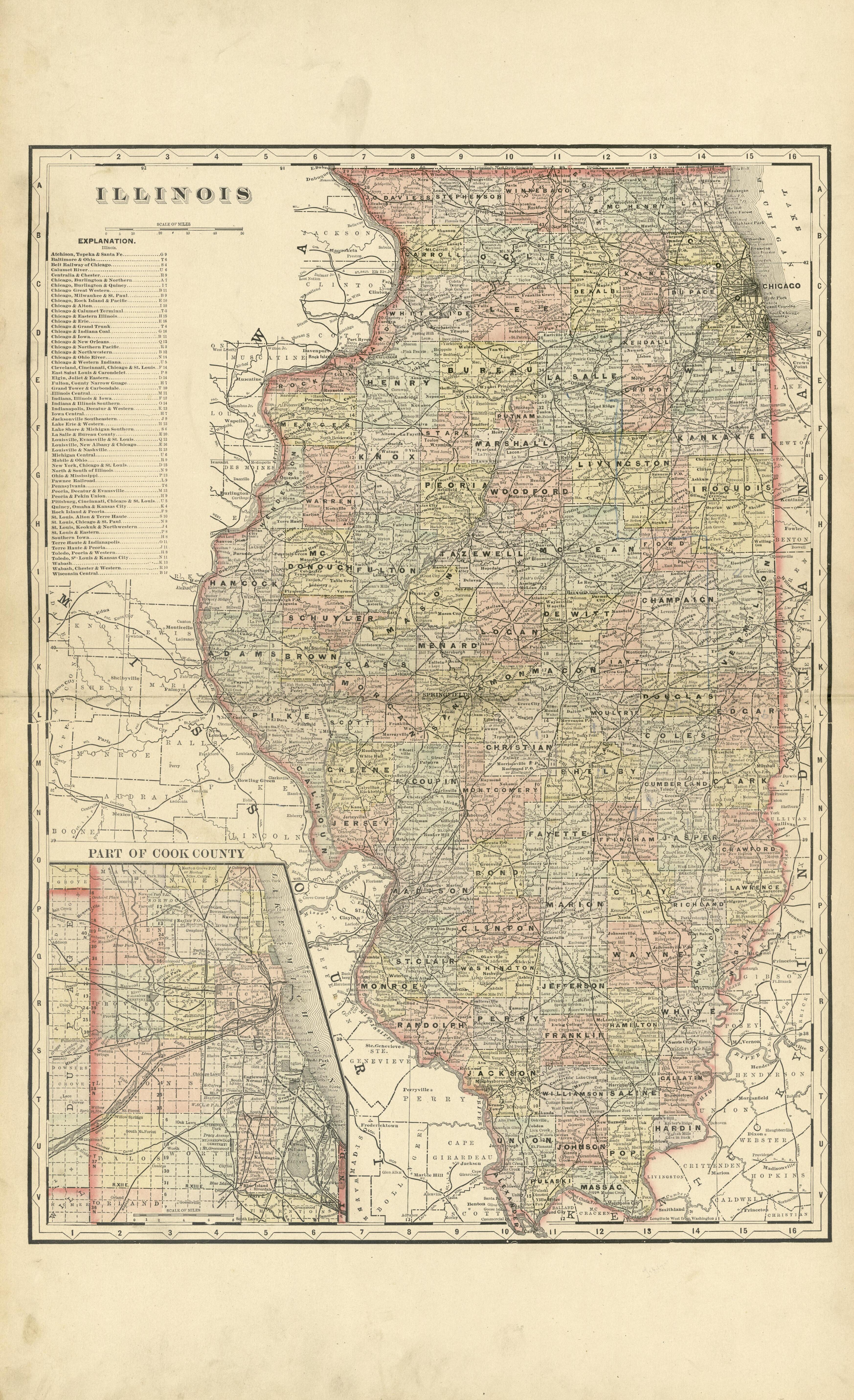 Illinois from Plat Book of Douglas County, Illinois 1893 by Relic Map Company