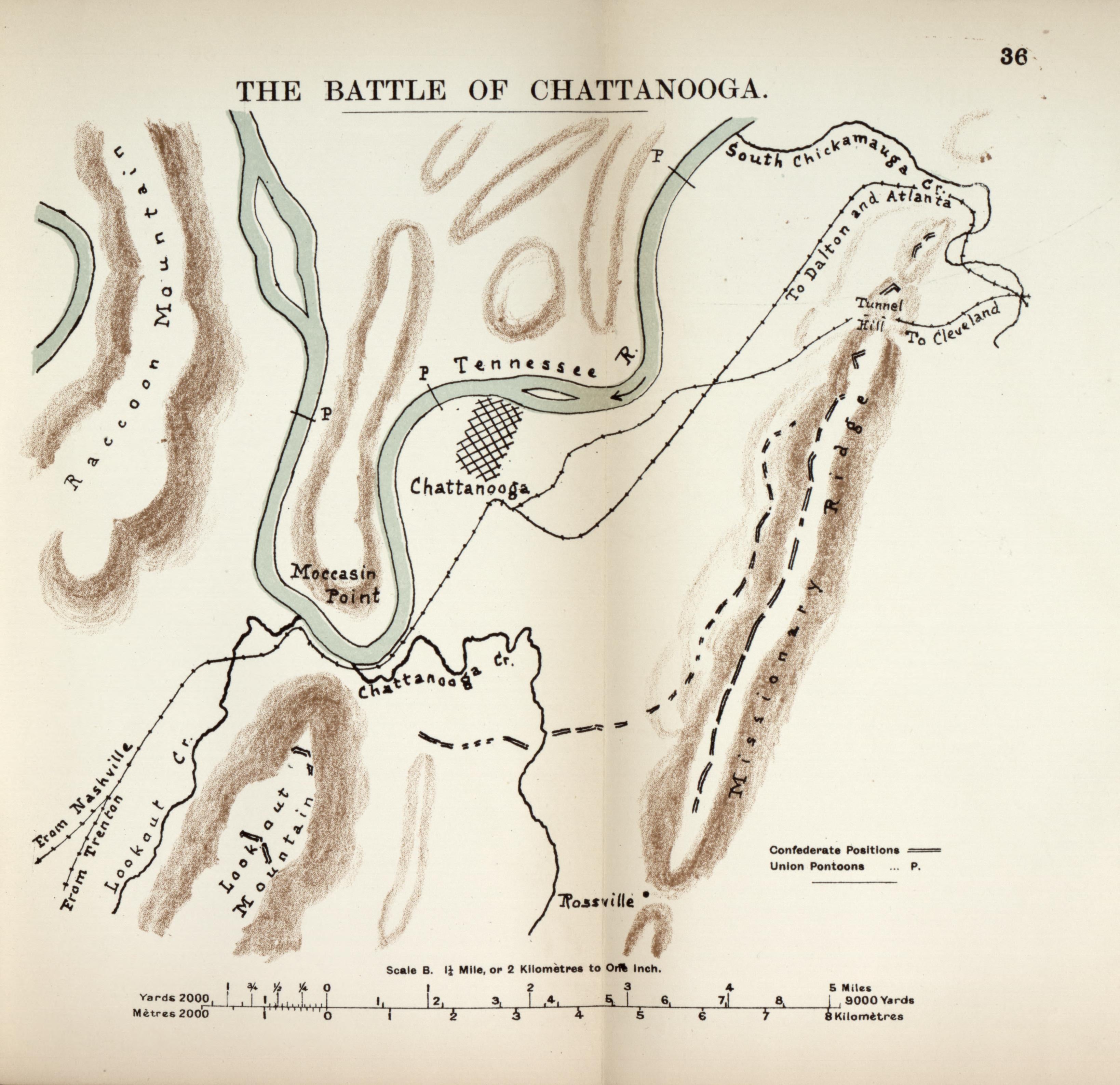 Battle of Chattanooga from the American Civil War--maps 1910 by Relic Map Company