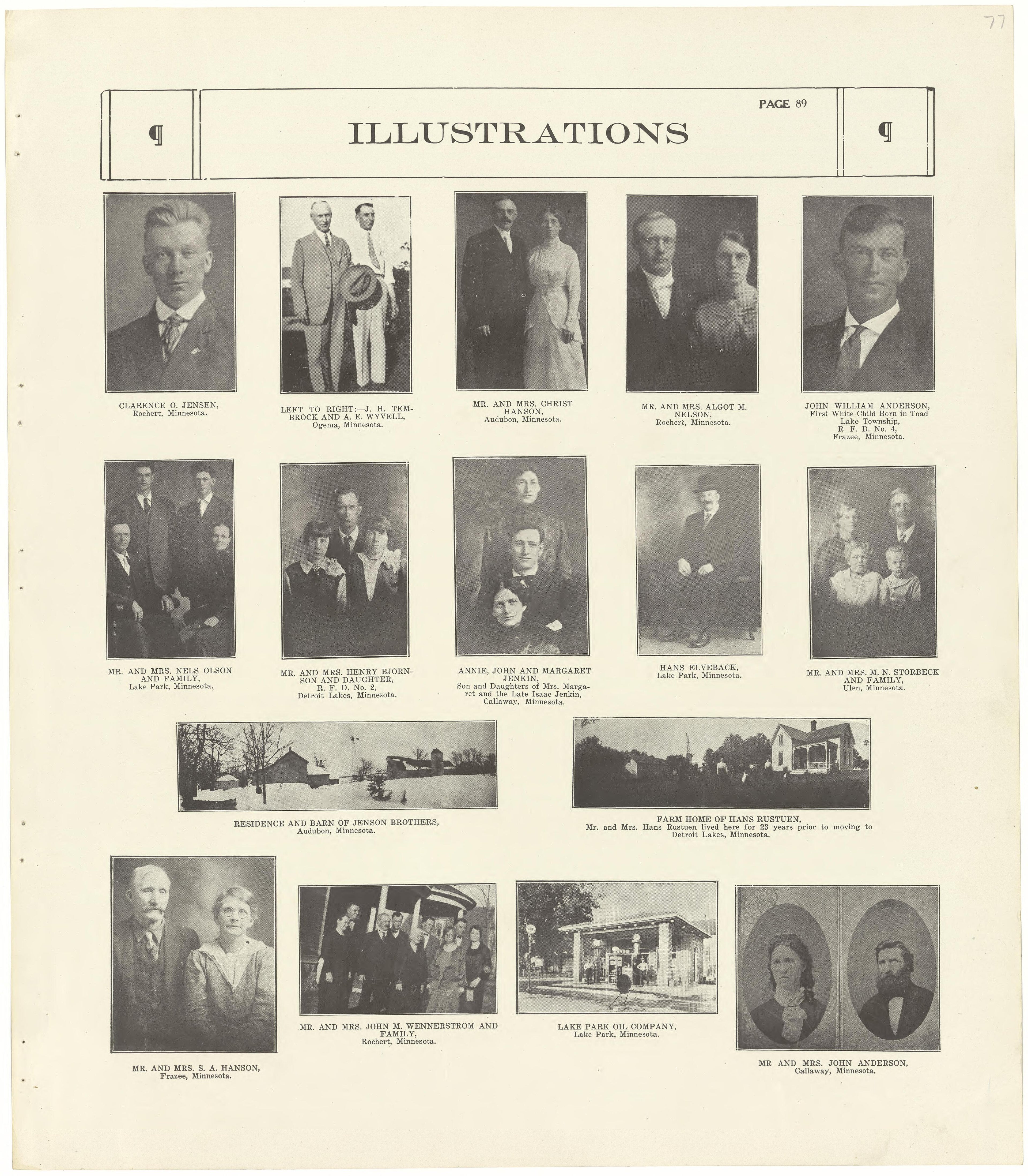 Illustrations from Standard Atlas of Becker County, Minnesota : Including a Plat Book of the Villages, Cities and Townships of the County, Map of the State, United States and World : Patrons Directory, Reference … 1929 by Relic Map Company