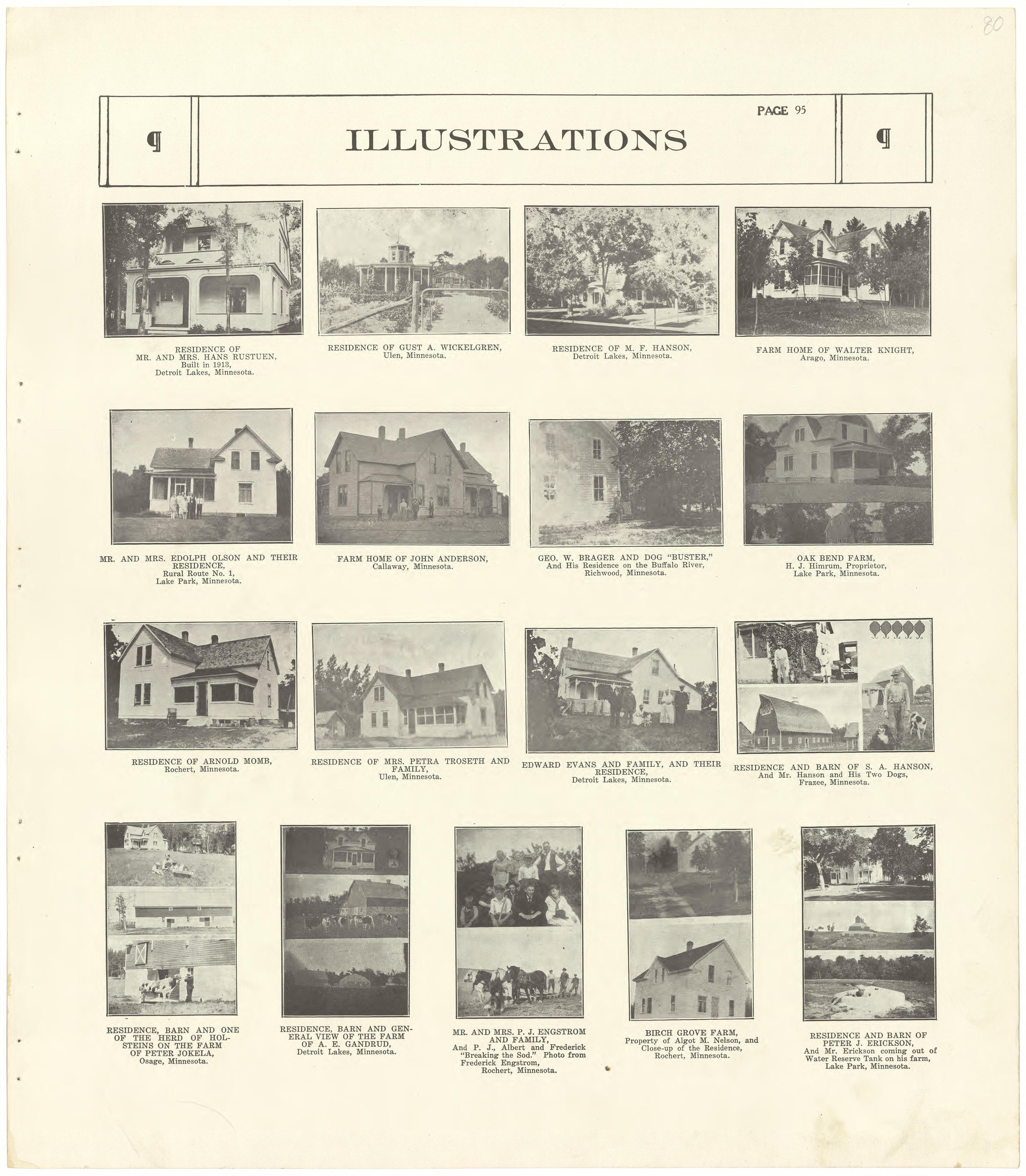 Illustrations from Standard Atlas of Becker County, Minnesota : Including a Plat Book of the Villages, Cities and Townships of the County, Map of the State, United States and World : Patrons Directory, Reference … 1929 by Relic Map Company