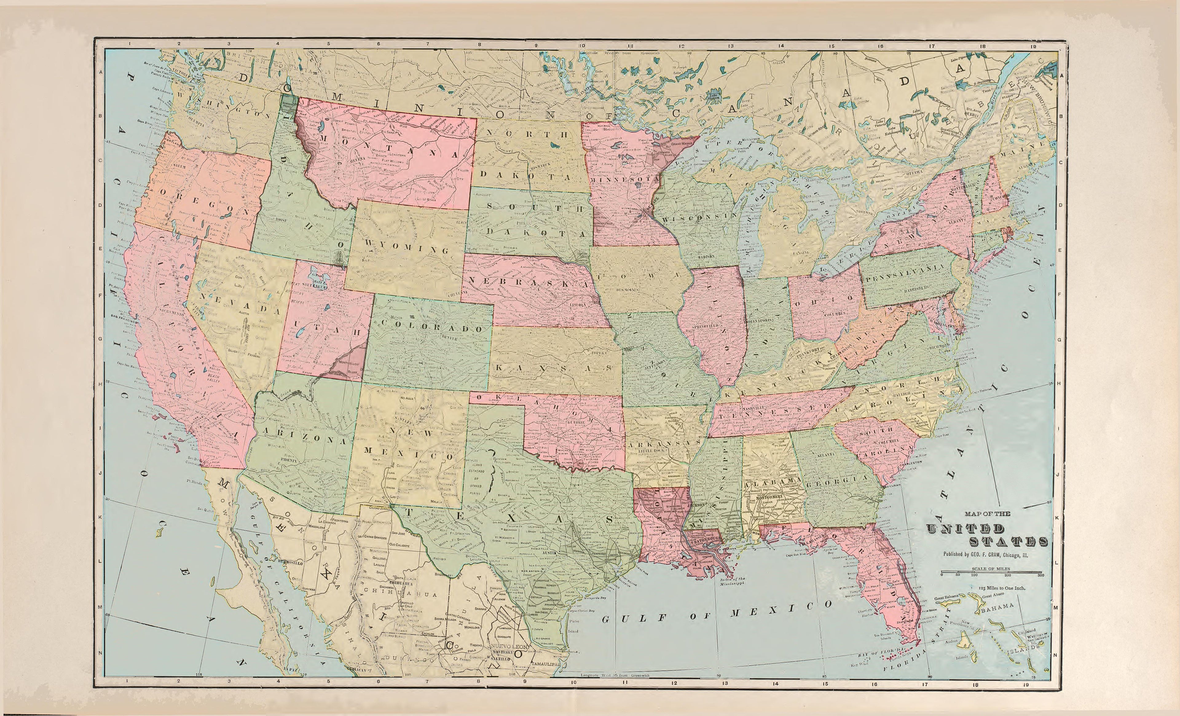 United States from Standard Atlas of Buena Vista County, Iowa : Including a Plat Book of the Villages, Cities and Townships of the County, Map of the State, United States and World, Patrons Directory, Reference … 1908 by Relic Map Company