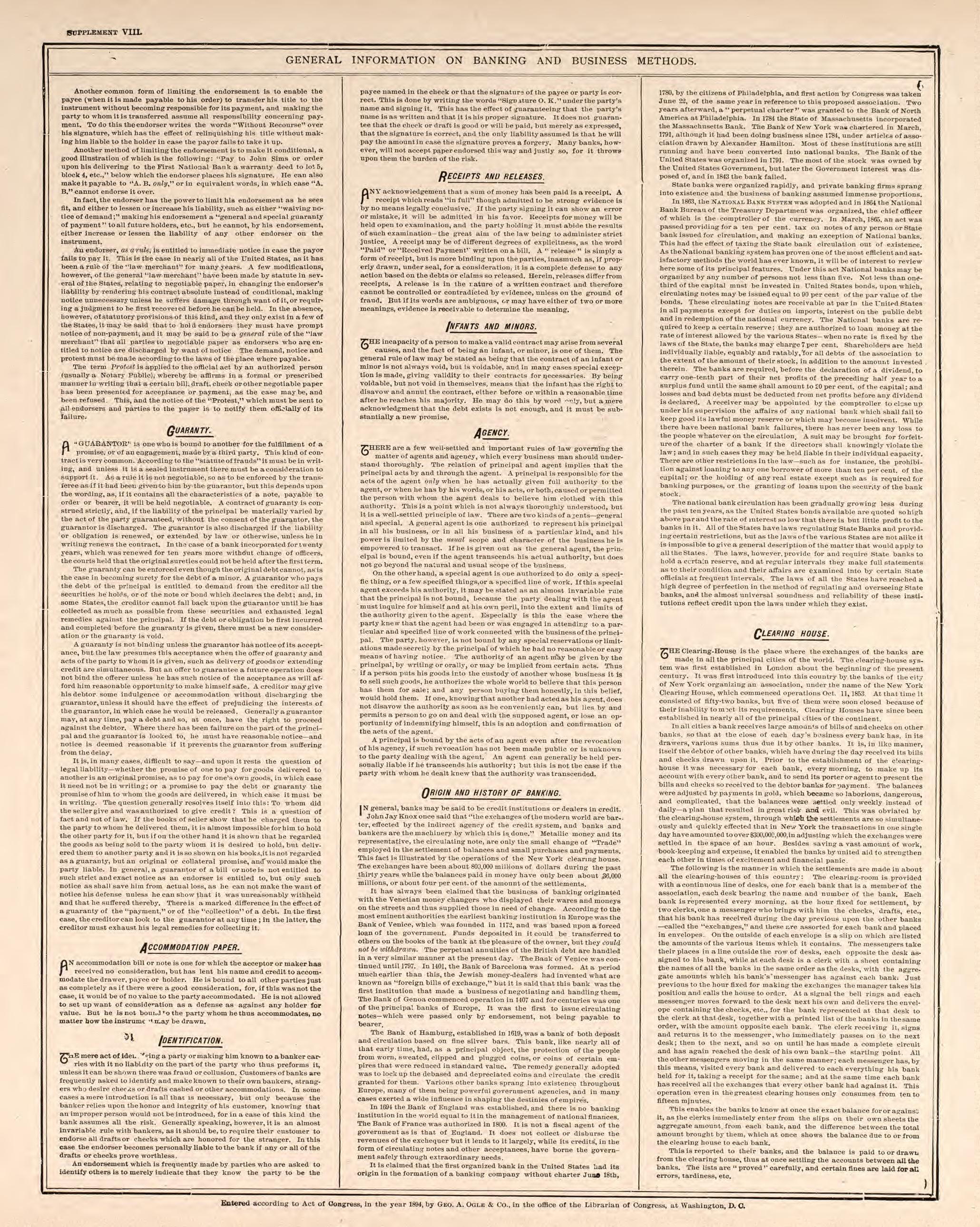 Banking and Business Methods, Pt. 2 from Standard Atlas of Kendall County, Illinois : Including a Plat Book of the Villages, Cities and Townships of the County, Map of the State, United States and World : Patrons Directory, Reference … 1903 by Relic Map Company
