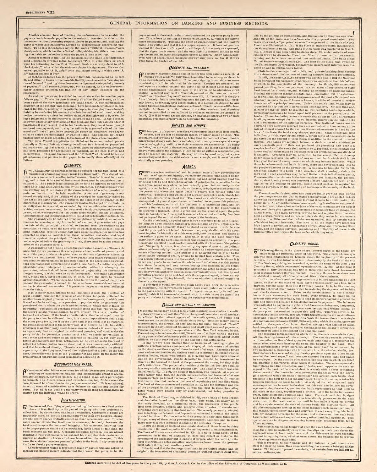 Banking and Business Methods, Pt. 2 from Standard Atlas of Kendall County, Illinois : Including a Plat Book of the Villages, Cities and Townships of the County, Map of the State, United States and World : Patrons Directory, Reference … 1903 by Relic Map Company