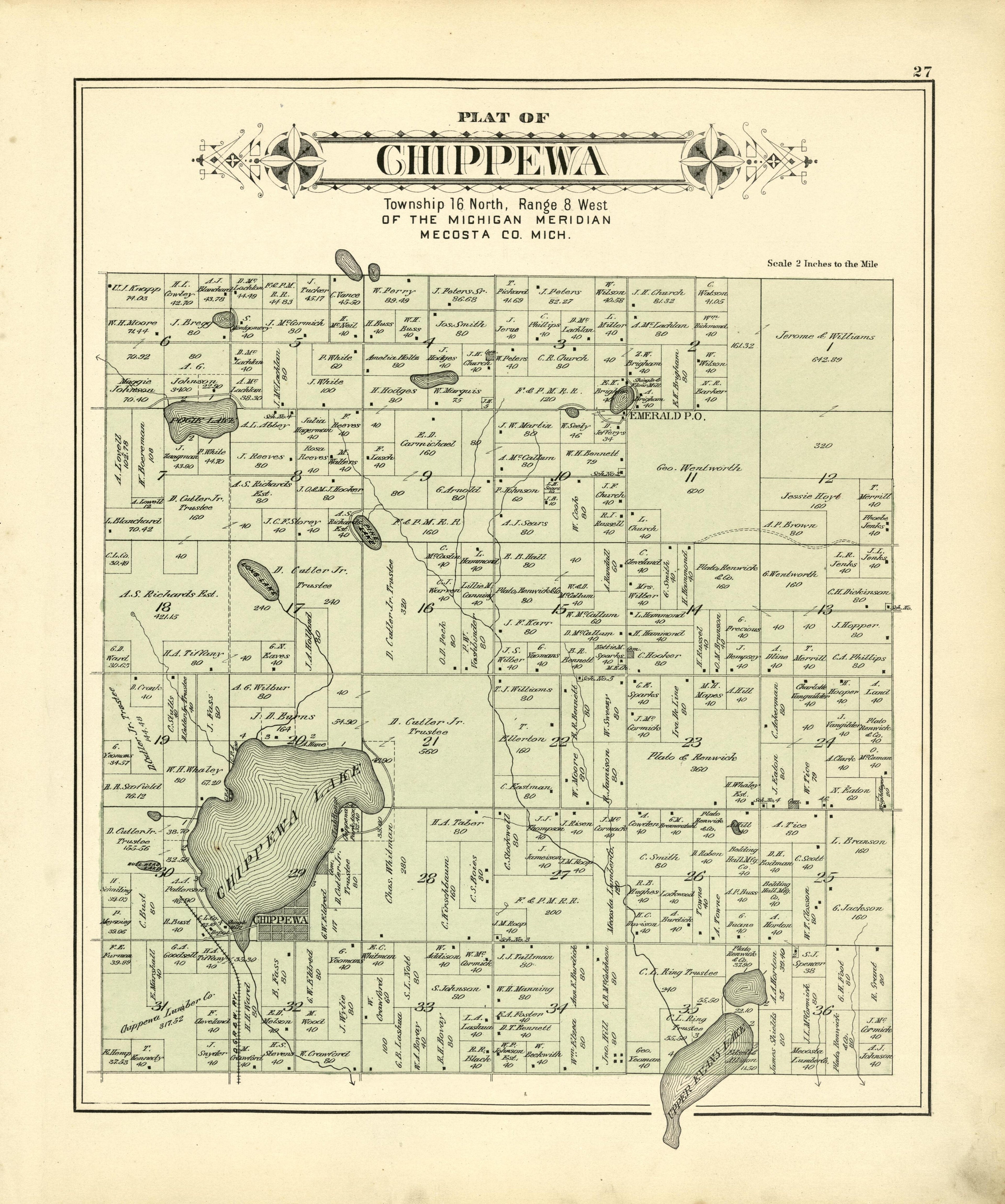 Plat of Chippewa from Plat Book of Mecosta County, Michigan 1900 by Relic Map Company