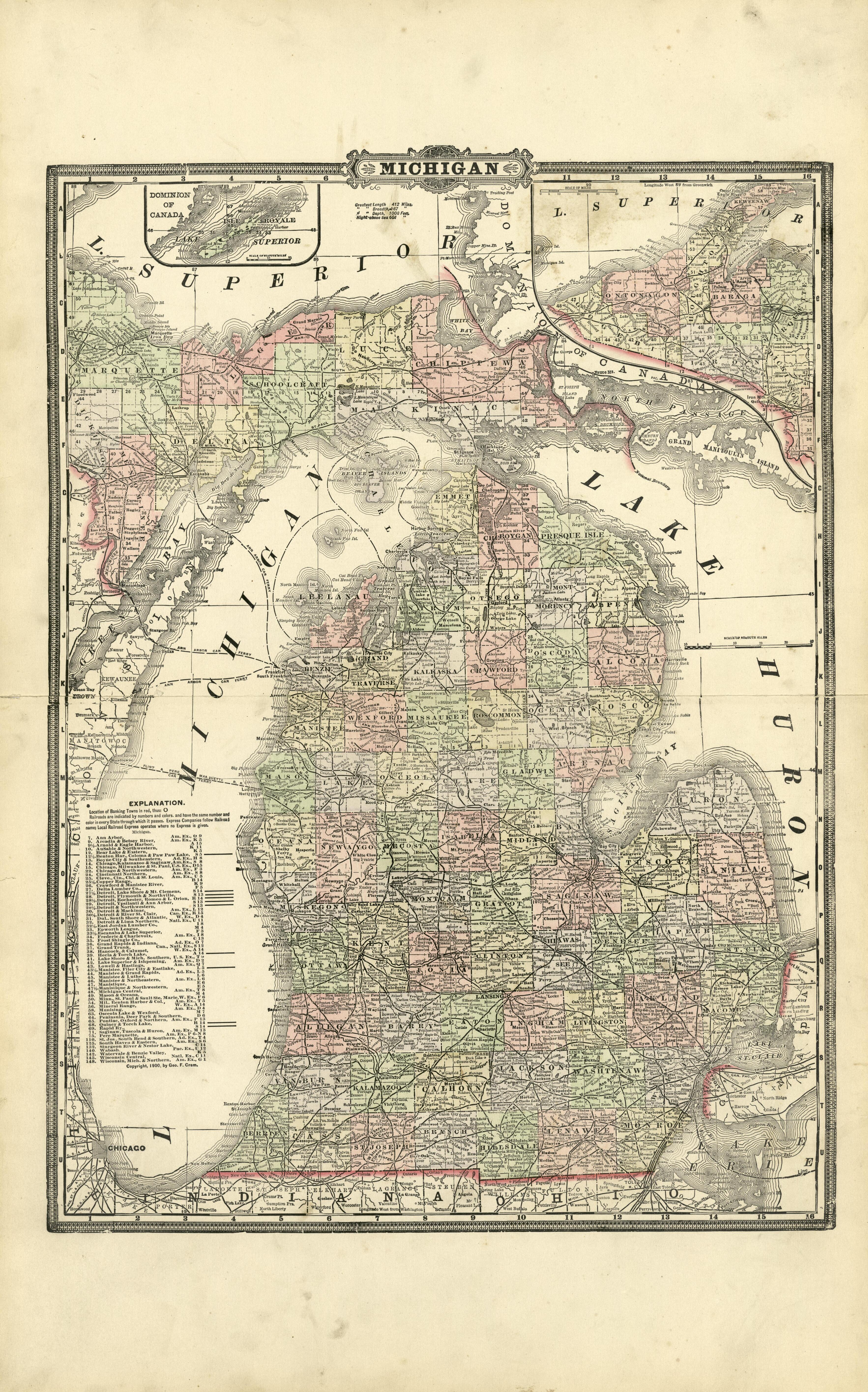 Michigan from Plat Book of Mecosta County, Michigan 1900 by Relic Map Company