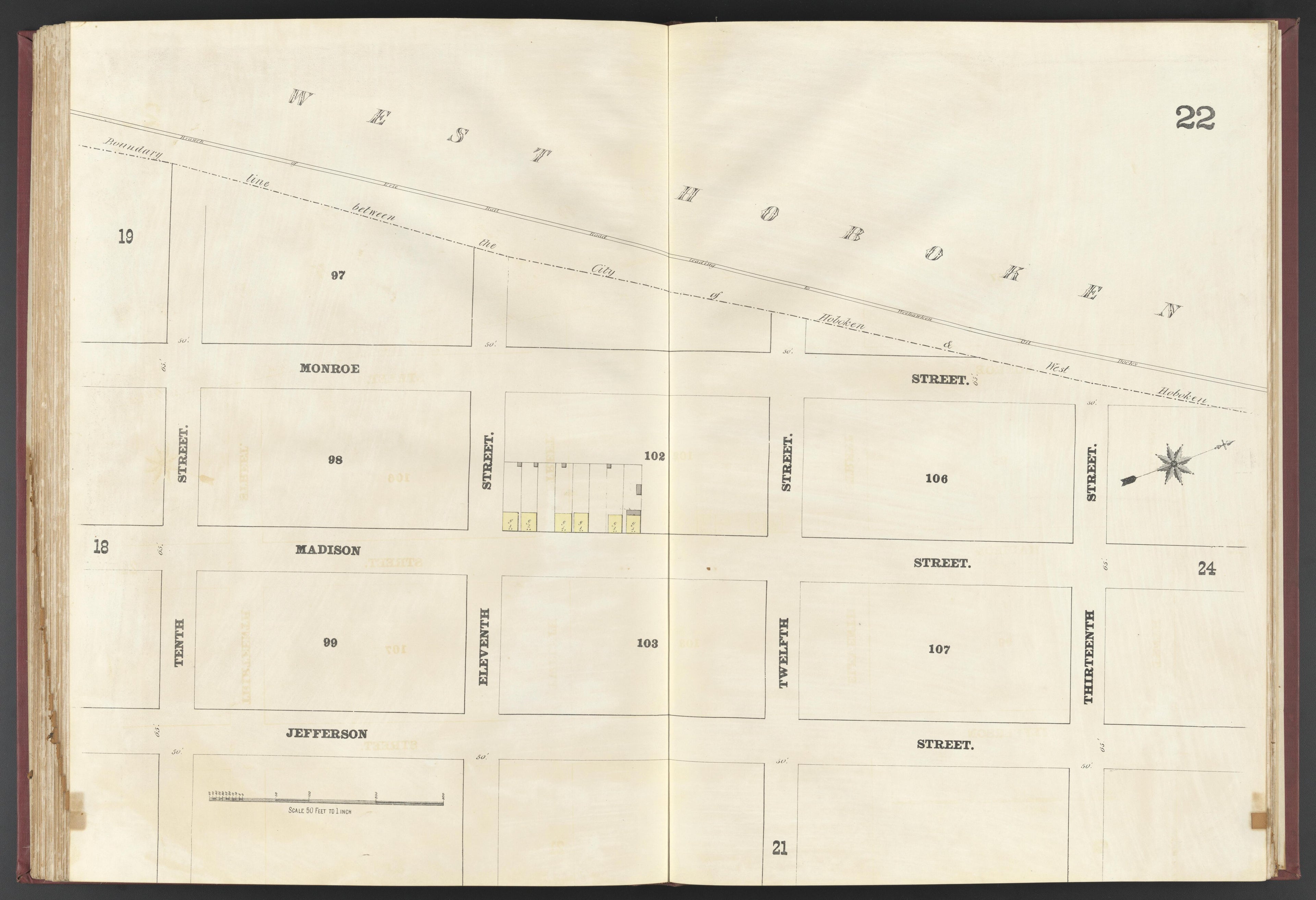 This old map of Albany, Hoboken, New Jersey, New York, was created by Spielmann & Brush in 1873