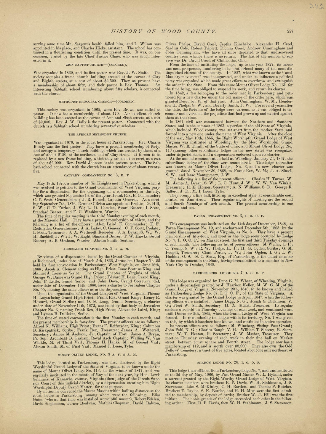 This old map of Pleasants County, , West Virginia, Wood County was created by H.H. Hardesty (Firm) in 1882