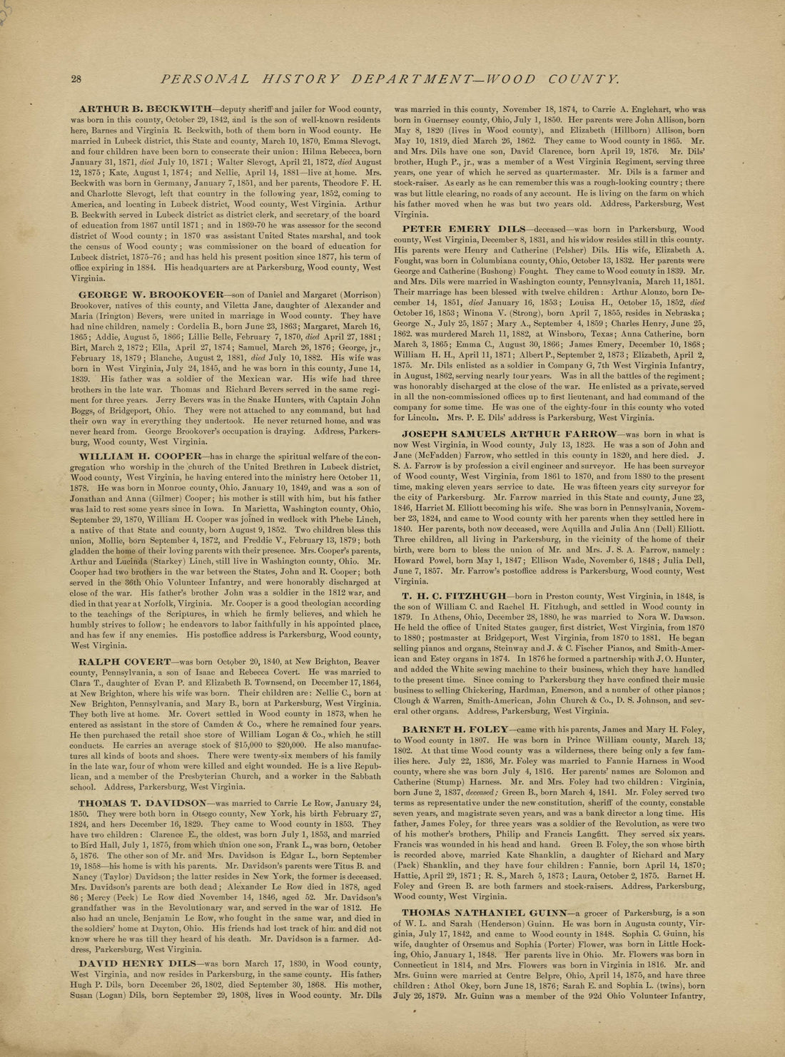 This old map of Pleasants County, , West Virginia, Wood County was created by H.H. Hardesty (Firm) in 1882