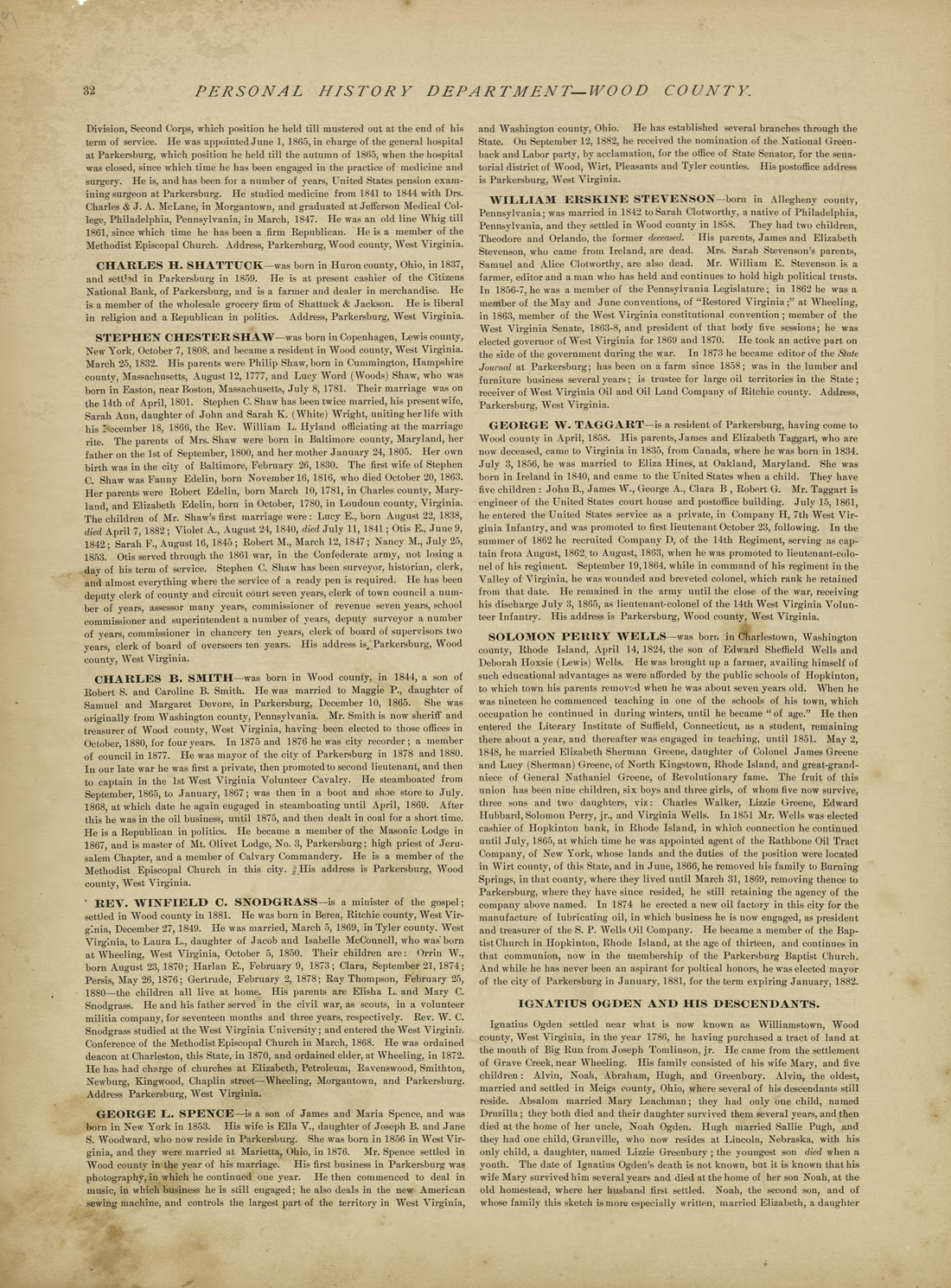 This old map of Pleasants County, , West Virginia, Wood County was created by H.H. Hardesty (Firm) in 1882