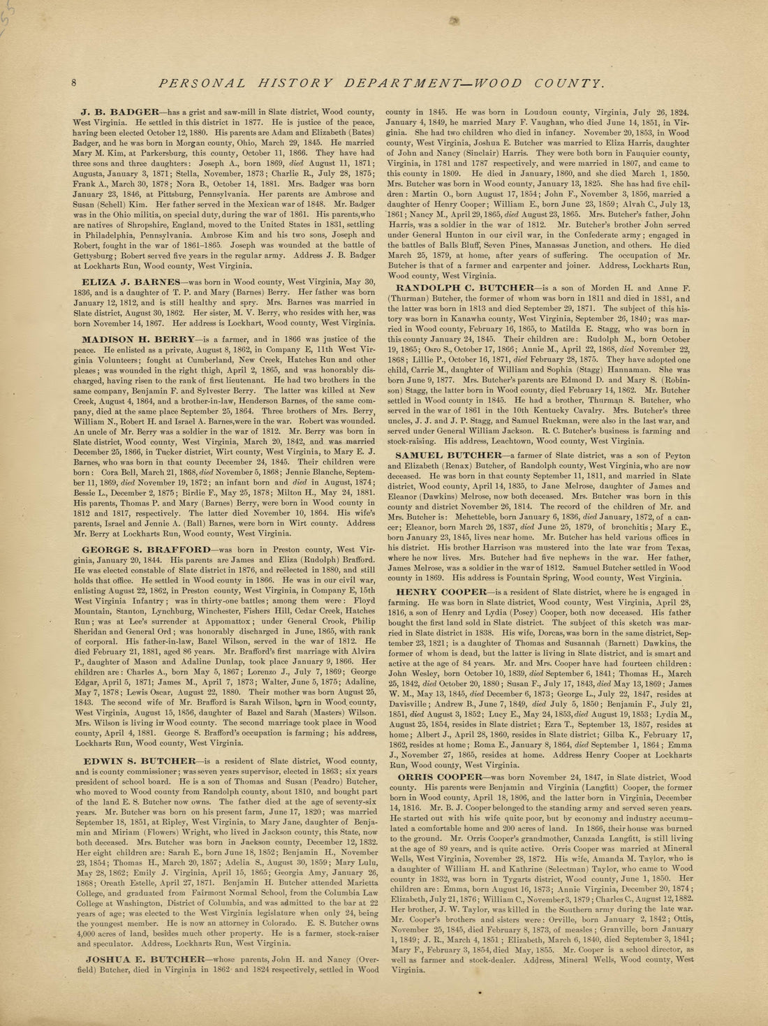 This old map of Pleasants County, , West Virginia, Wood County was created by H.H. Hardesty (Firm) in 1882