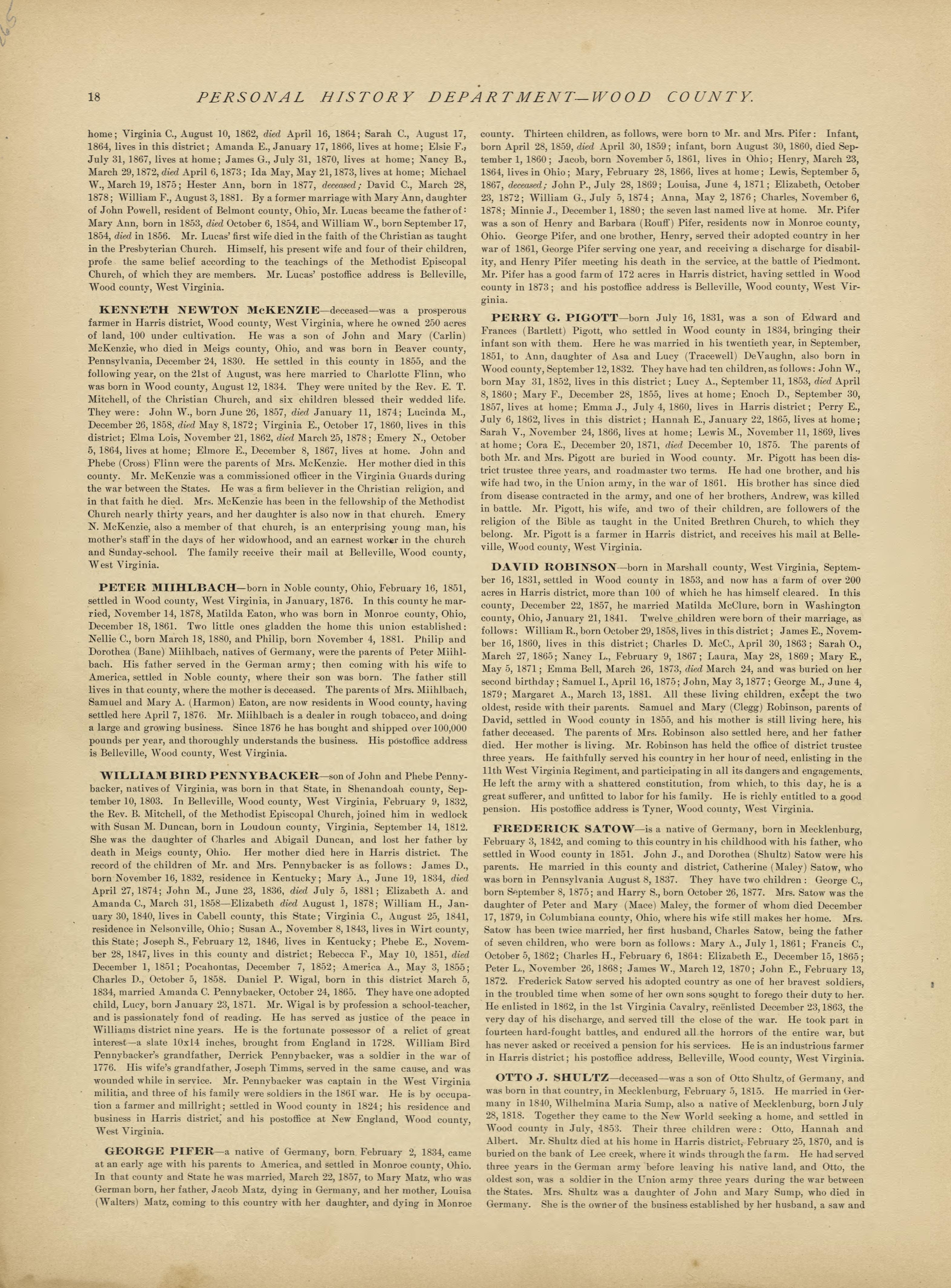 This old map of Pleasants County, , West Virginia, Wood County was created by H.H. Hardesty (Firm) in 1882