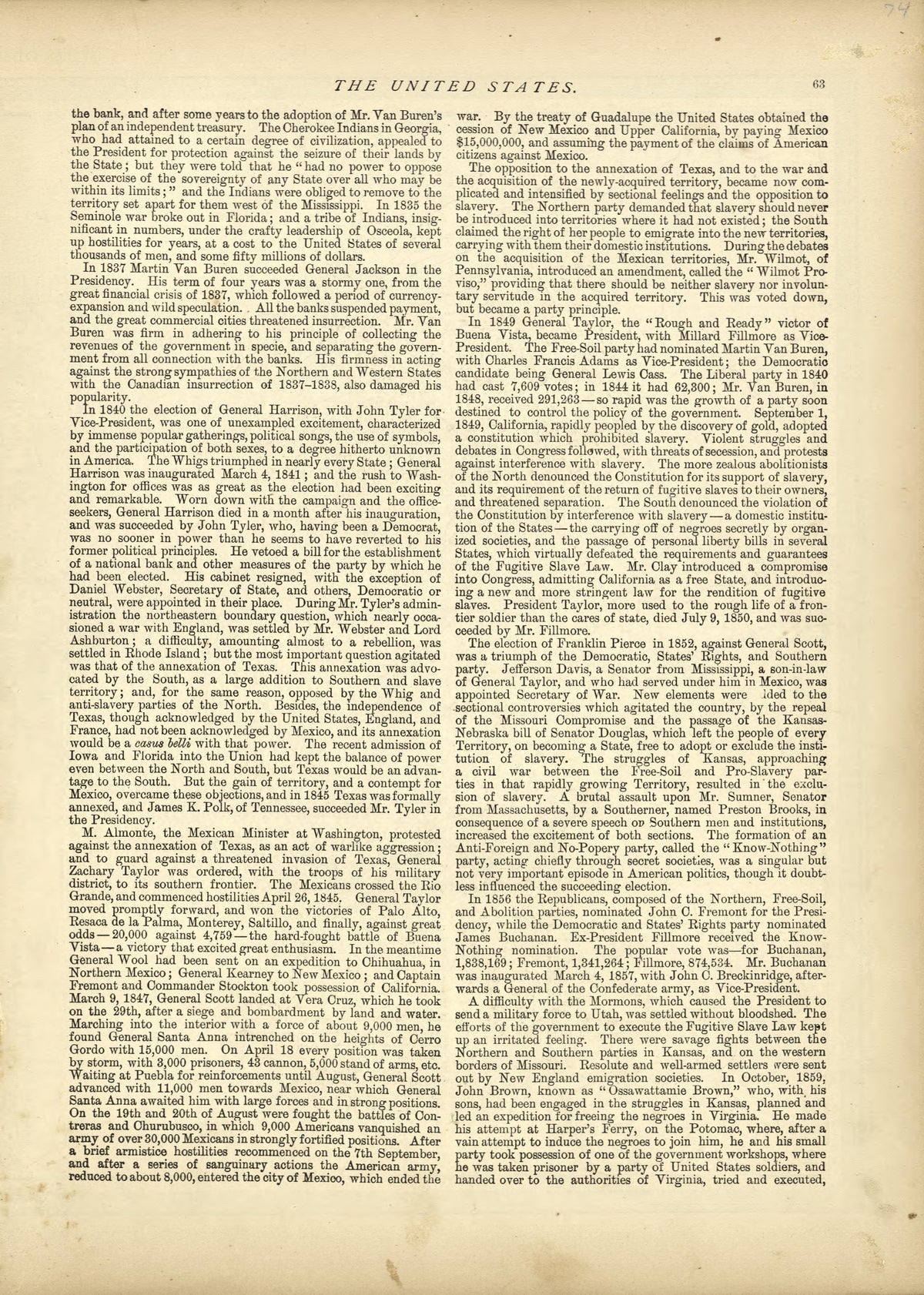 The United States - Continued from Historical Hand-atlas, Illustrated, Containing Large Scale Copper Plate Maps of Each State and Territory of the United States, and the Provinces of Canada, Together With a Complete Reference Map of the World, … 1882 by Relic Map Company