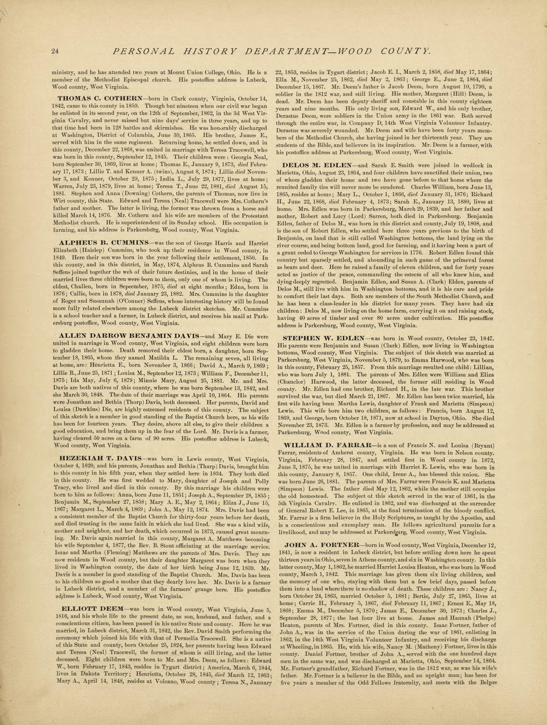 This old map of Pleasants County, , West Virginia, Wood County was created by H.H. Hardesty (Firm) in 1882