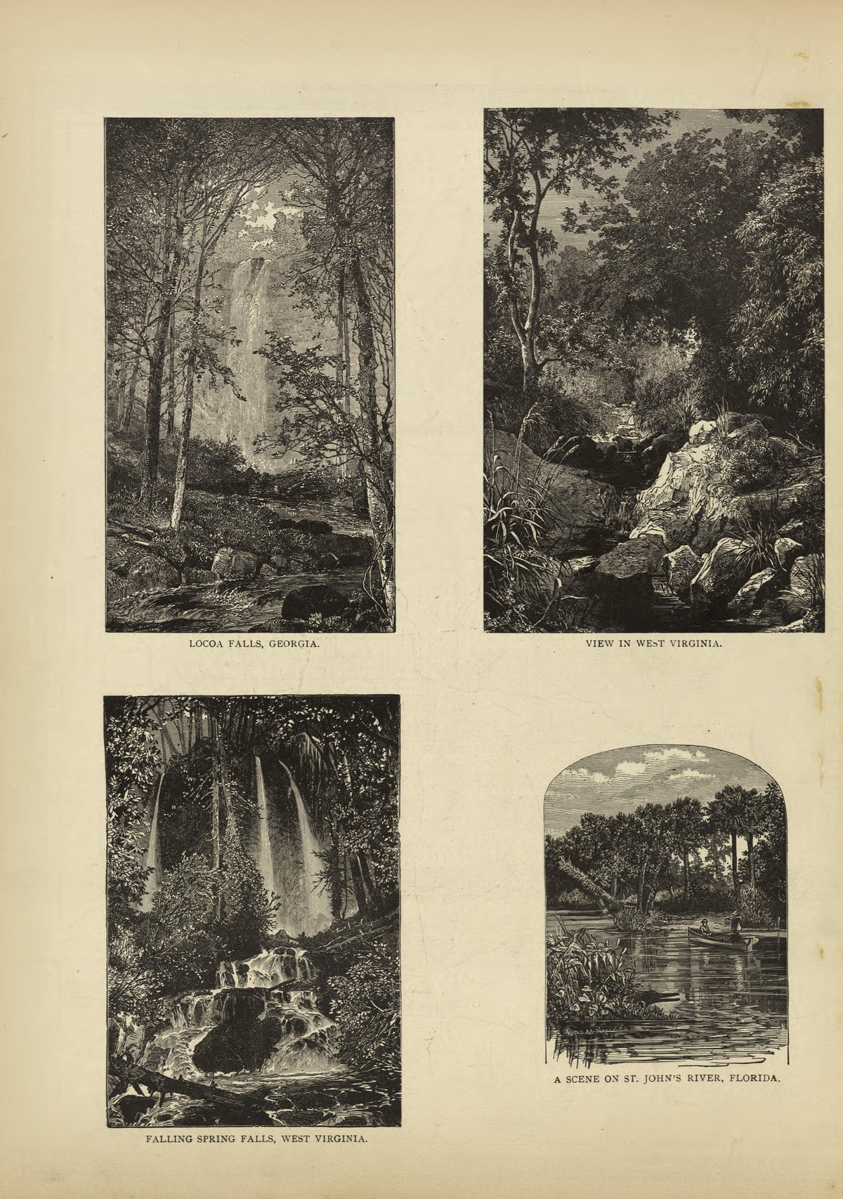 Locoa Falls GA, View In West Virginia, Scene On St. John&