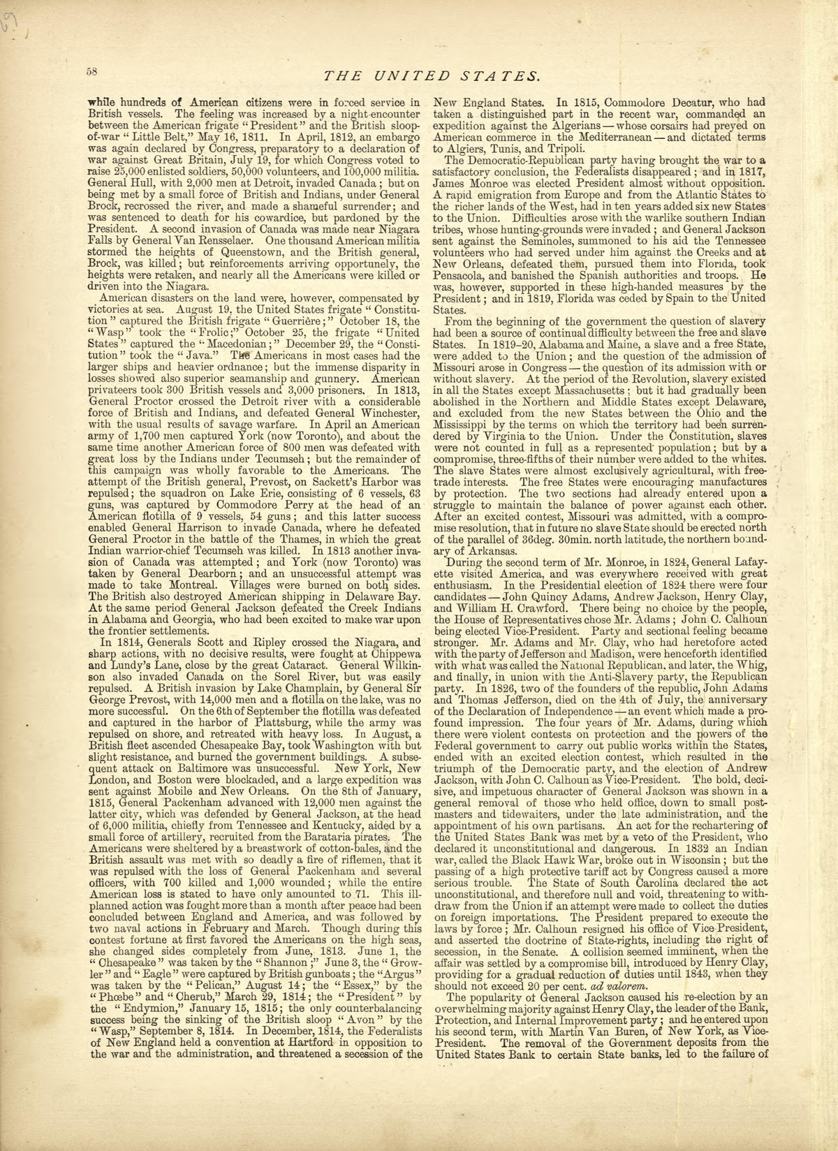 The United States - Continued from Historical Hand-atlas, Illustrated, Containing Large Scale Copper Plate Maps of Each State and Territory of the United States, and the Provinces of Canada, Together With a Complete Reference Map of the World, … 1882 by Relic Map Company