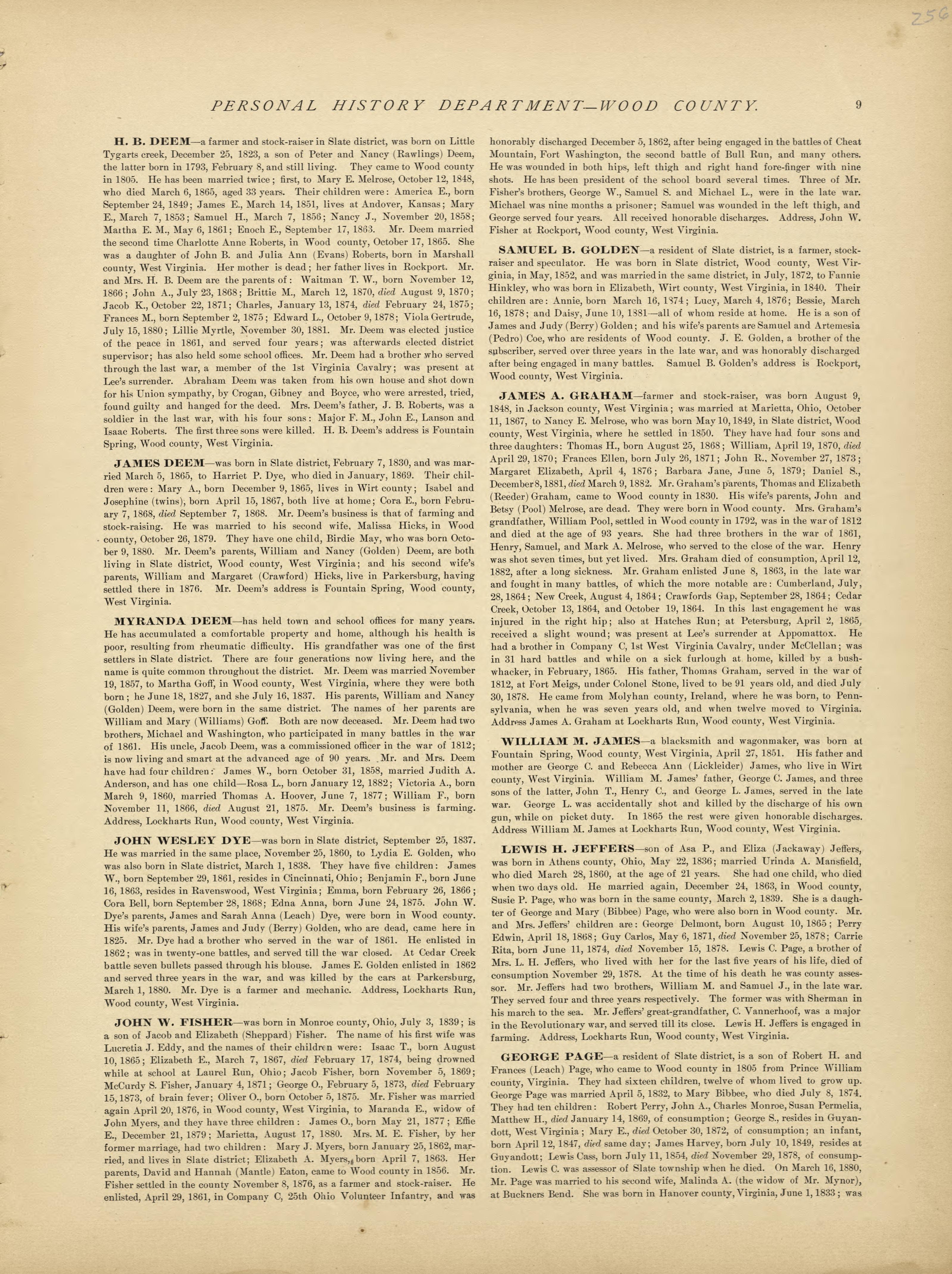 This old map of Pleasants County, , West Virginia, Wood County was created by H.H. Hardesty (Firm) in 1882
