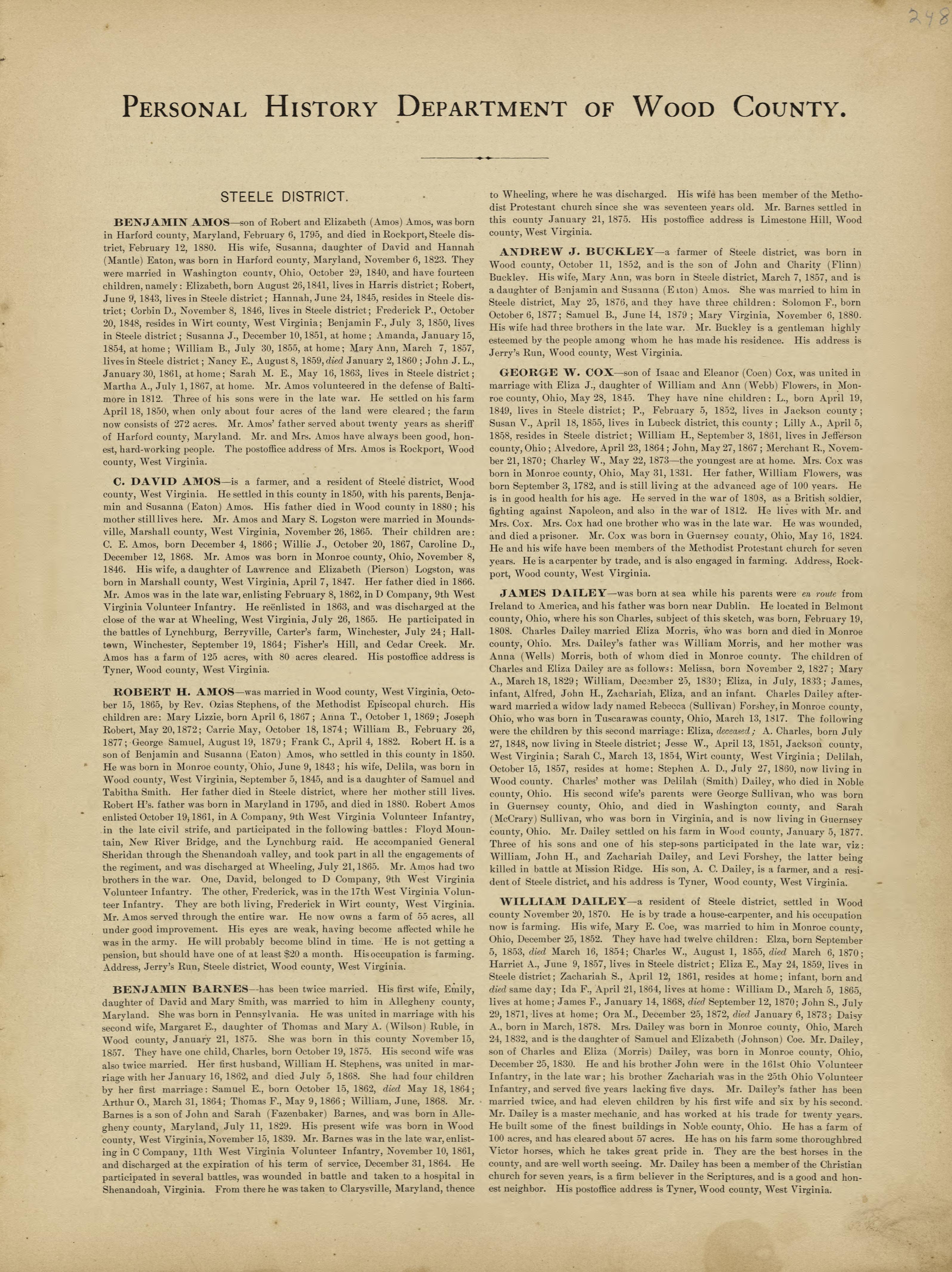 This old map of Pleasants County, , West Virginia, Wood County was created by H.H. Hardesty (Firm) in 1882