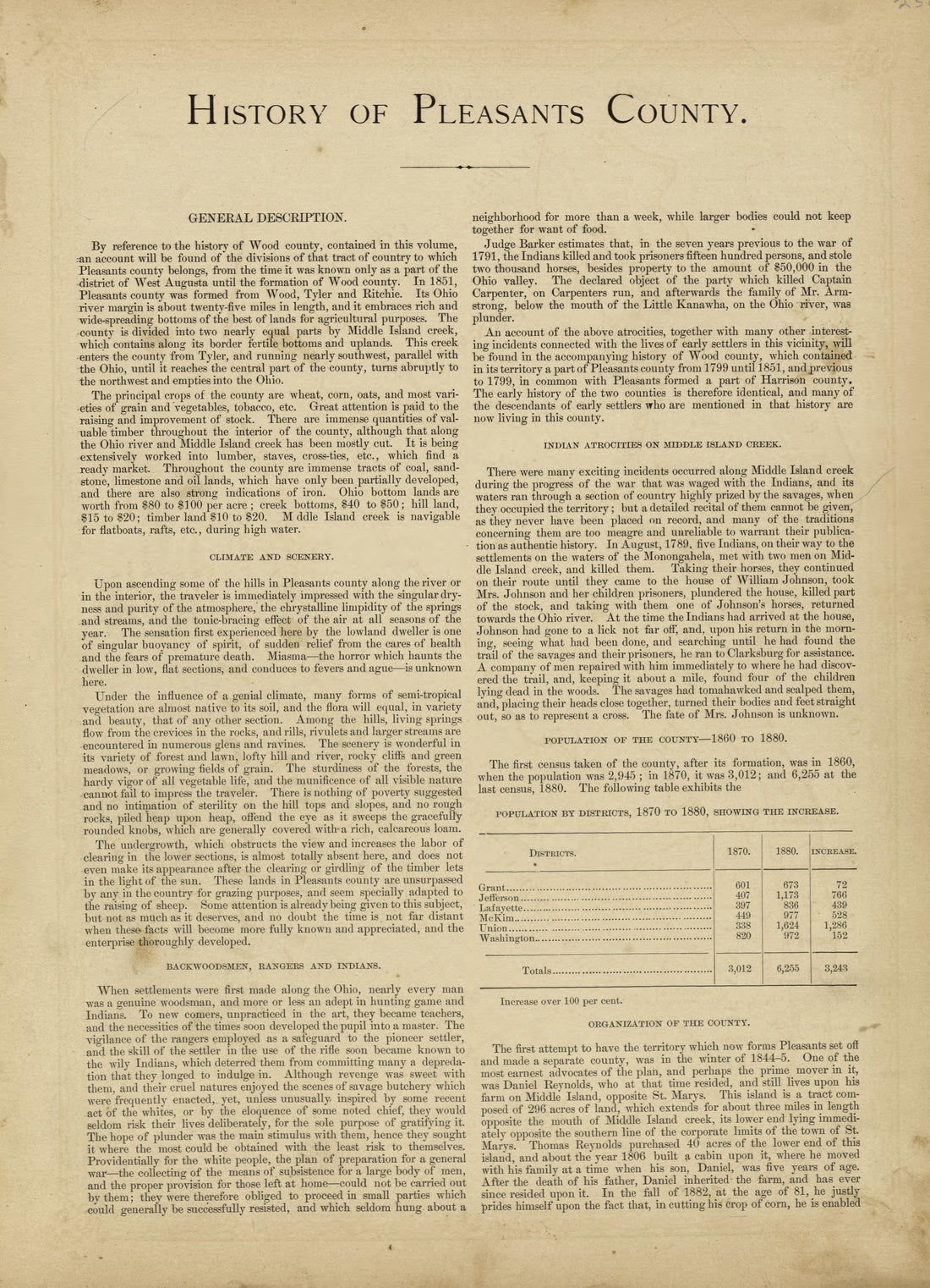 This old map of Pleasants County, , West Virginia, Wood County was created by H.H. Hardesty (Firm) in 1882