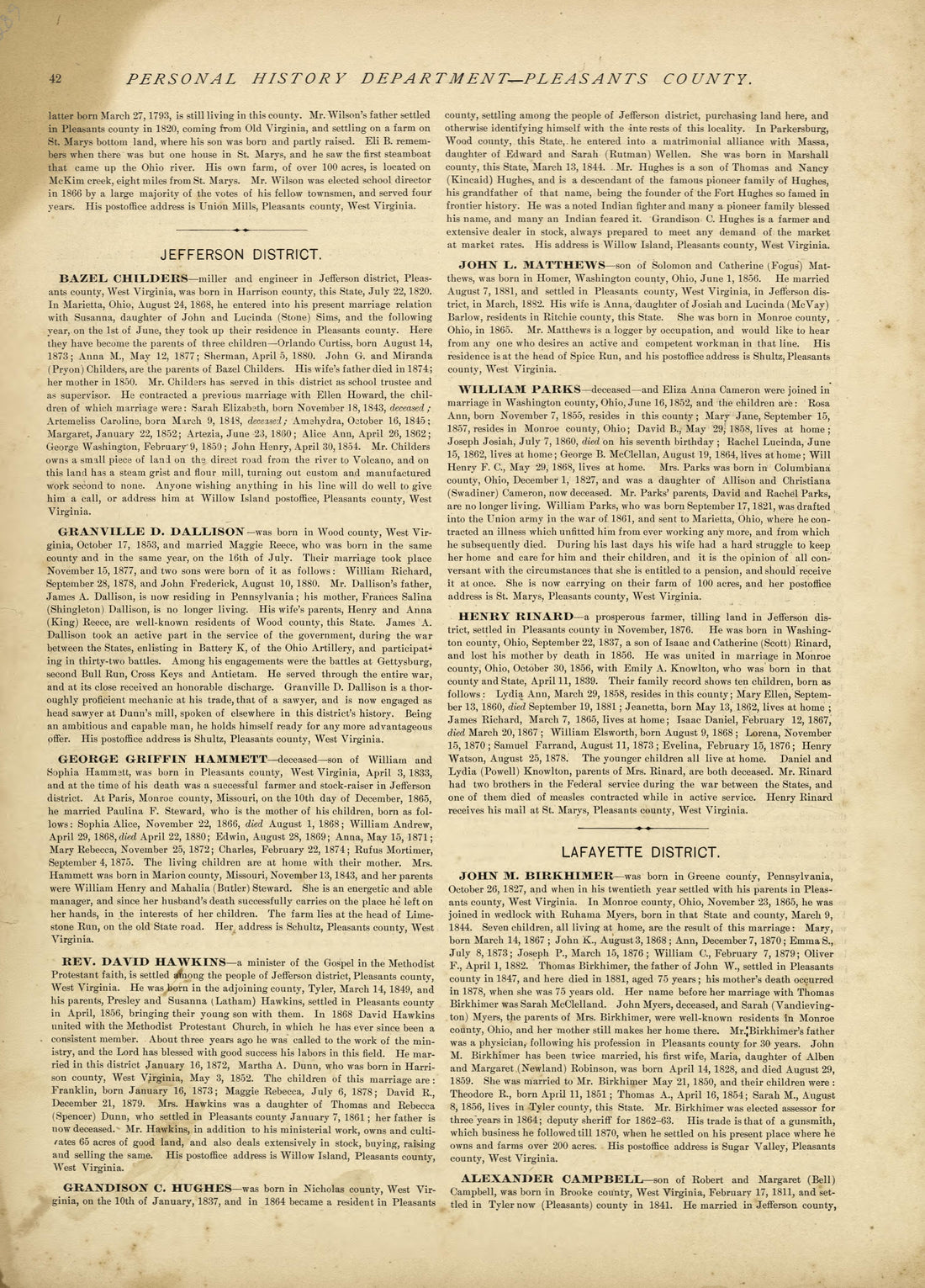 This old map of Pleasants County, , West Virginia, Wood County was created by H.H. Hardesty (Firm) in 1882