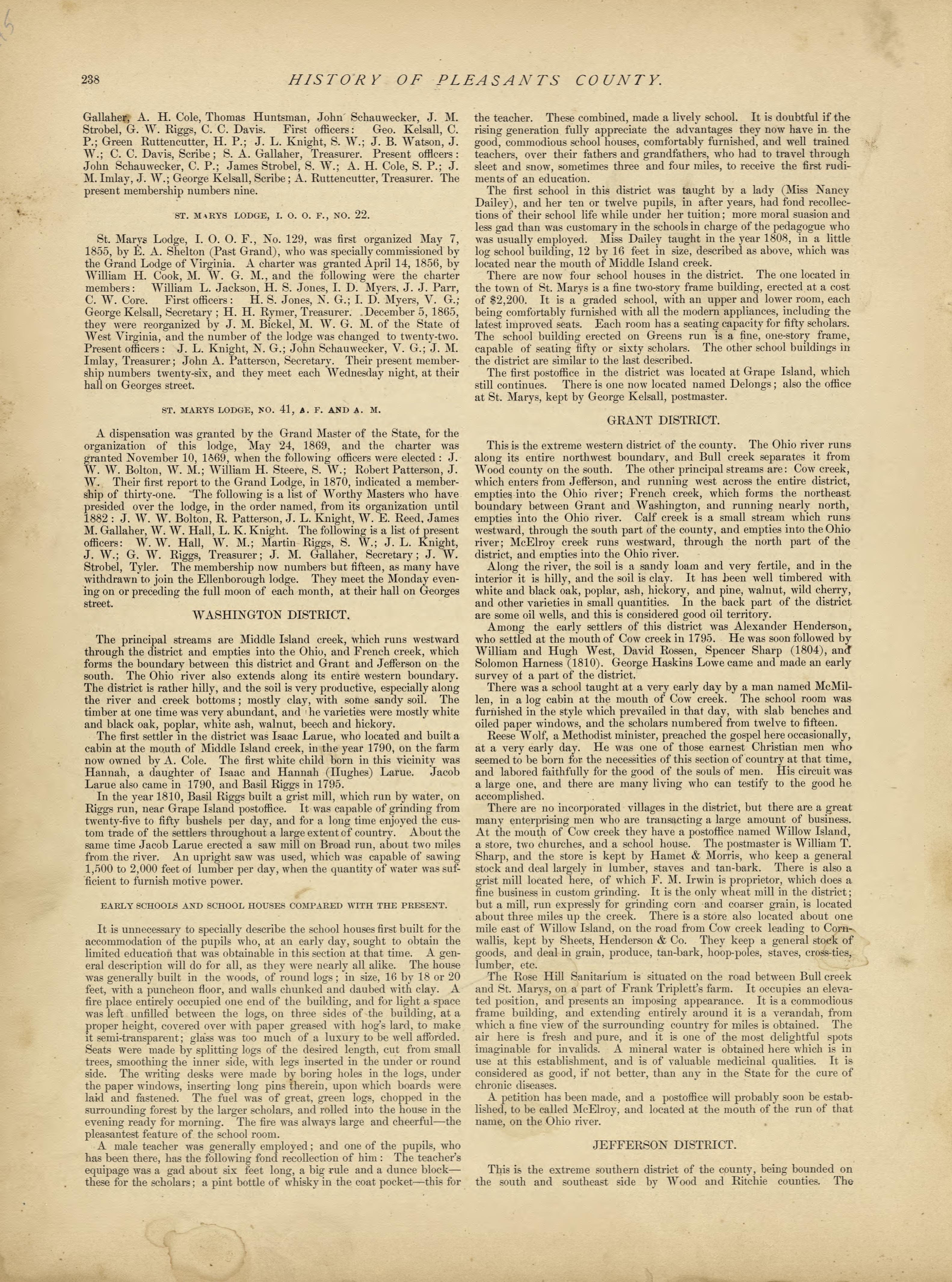 This old map of Pleasants County, , West Virginia, Wood County was created by H.H. Hardesty (Firm) in 1882