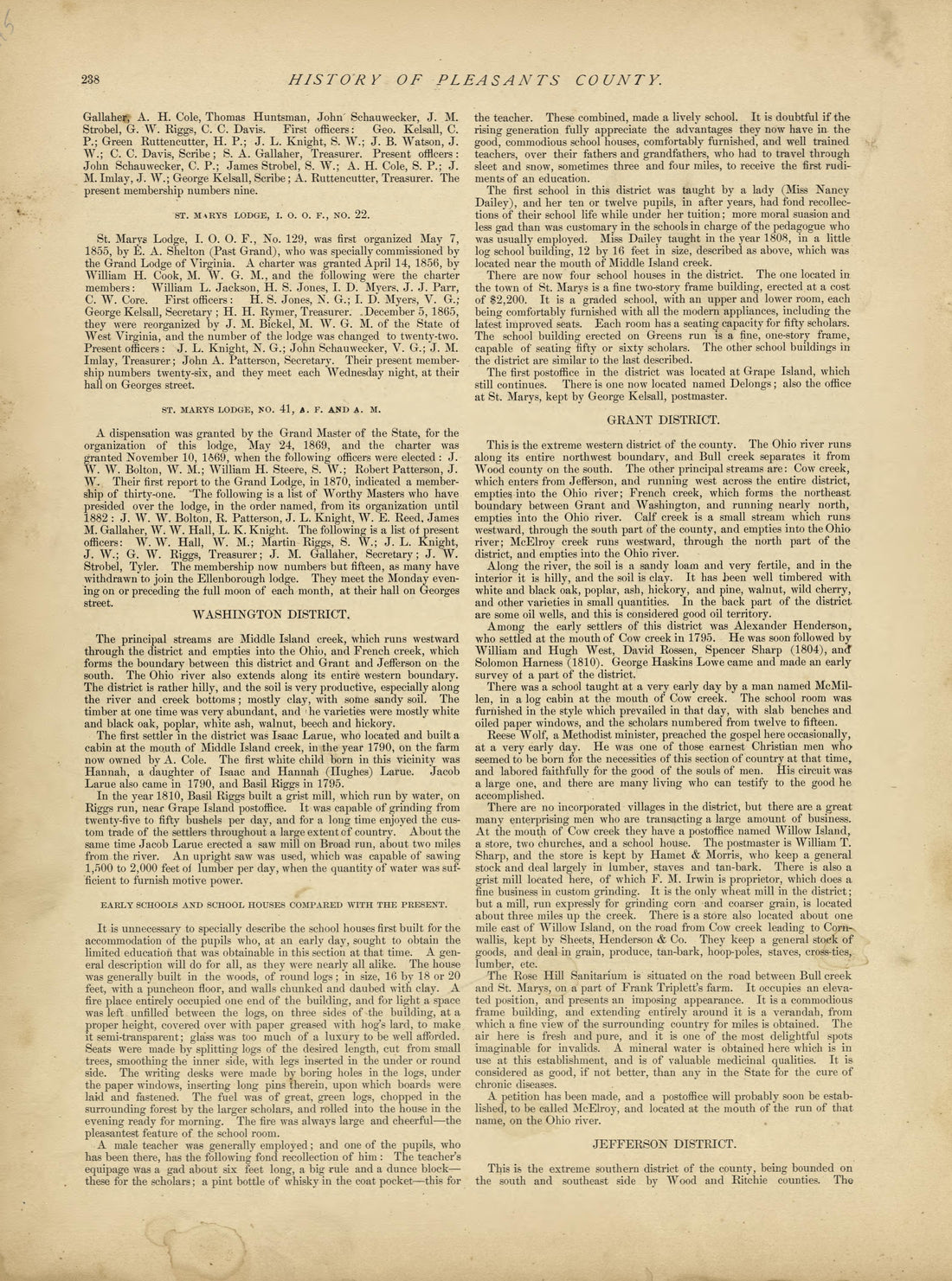 This old map of Pleasants County, , West Virginia, Wood County was created by H.H. Hardesty (Firm) in 1882