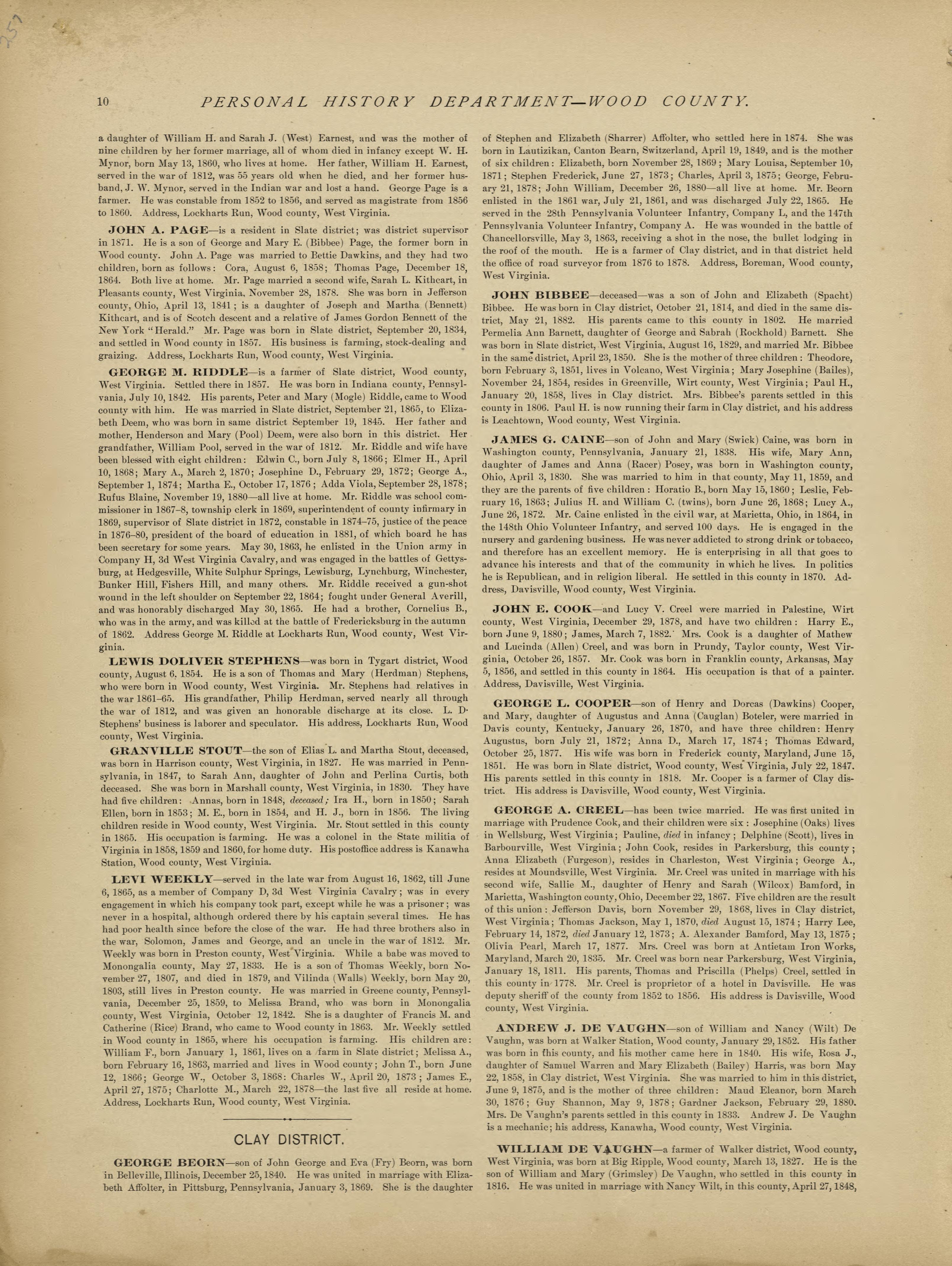 This old map of Pleasants County, , West Virginia, Wood County was created by H.H. Hardesty (Firm) in 1882