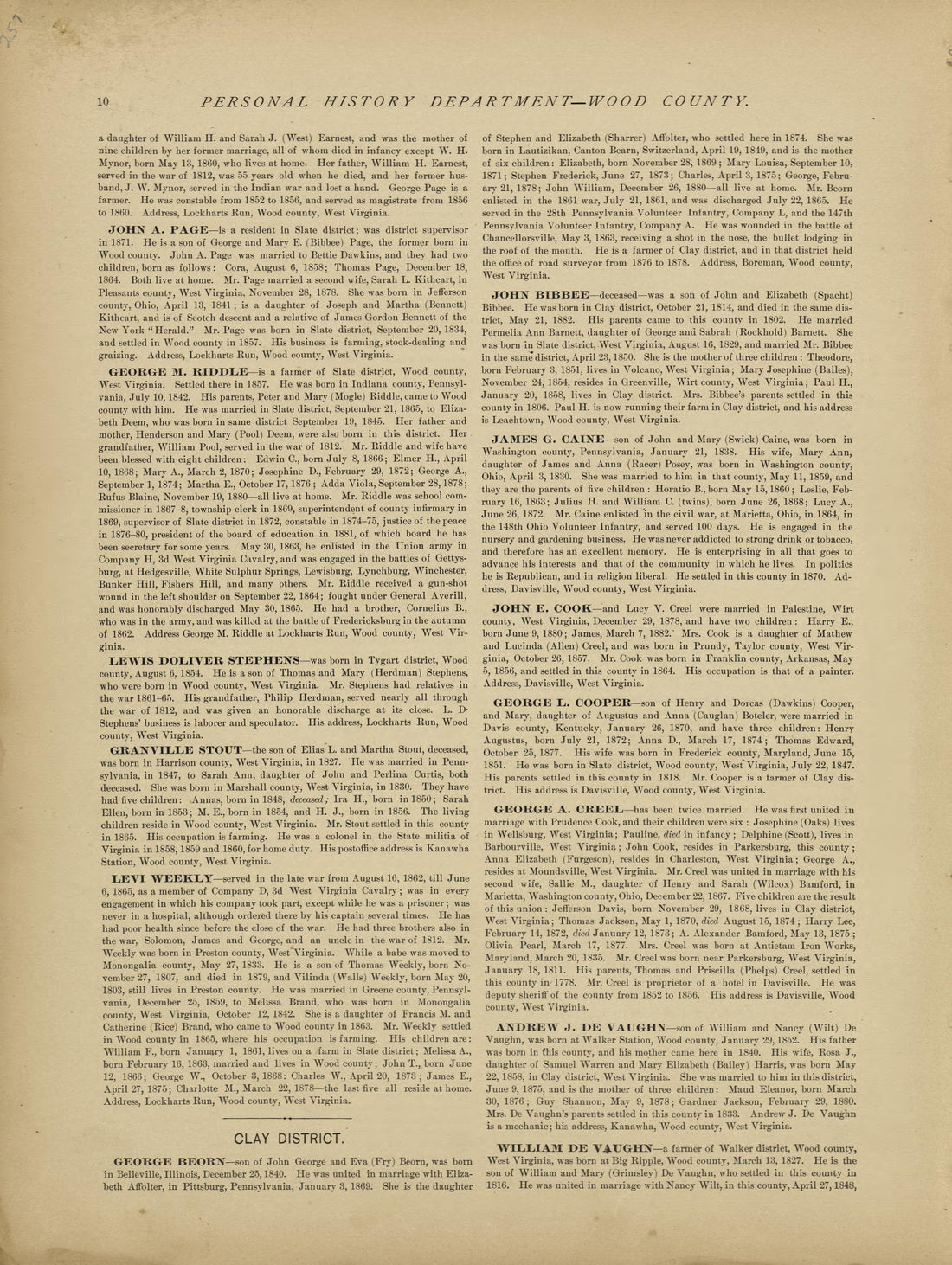 This old map of Pleasants County, , West Virginia, Wood County was created by H.H. Hardesty (Firm) in 1882