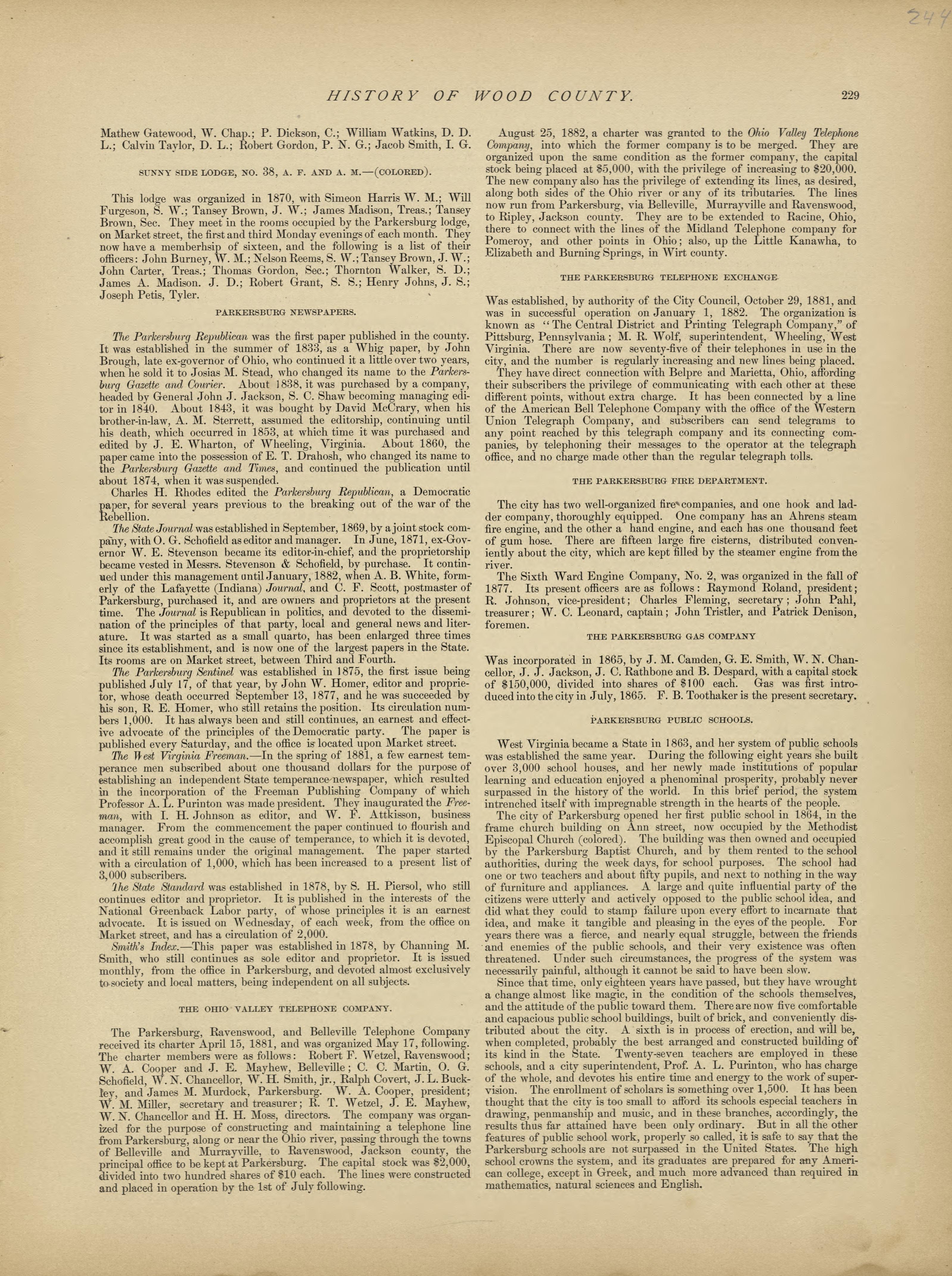 This old map of Pleasants County, , West Virginia, Wood County was created by H.H. Hardesty (Firm) in 1882
