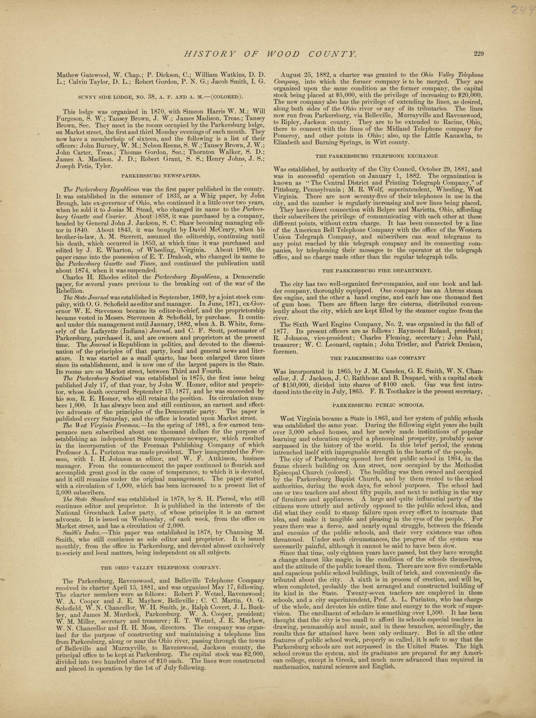 This old map of Pleasants County, , West Virginia, Wood County was created by H.H. Hardesty (Firm) in 1882