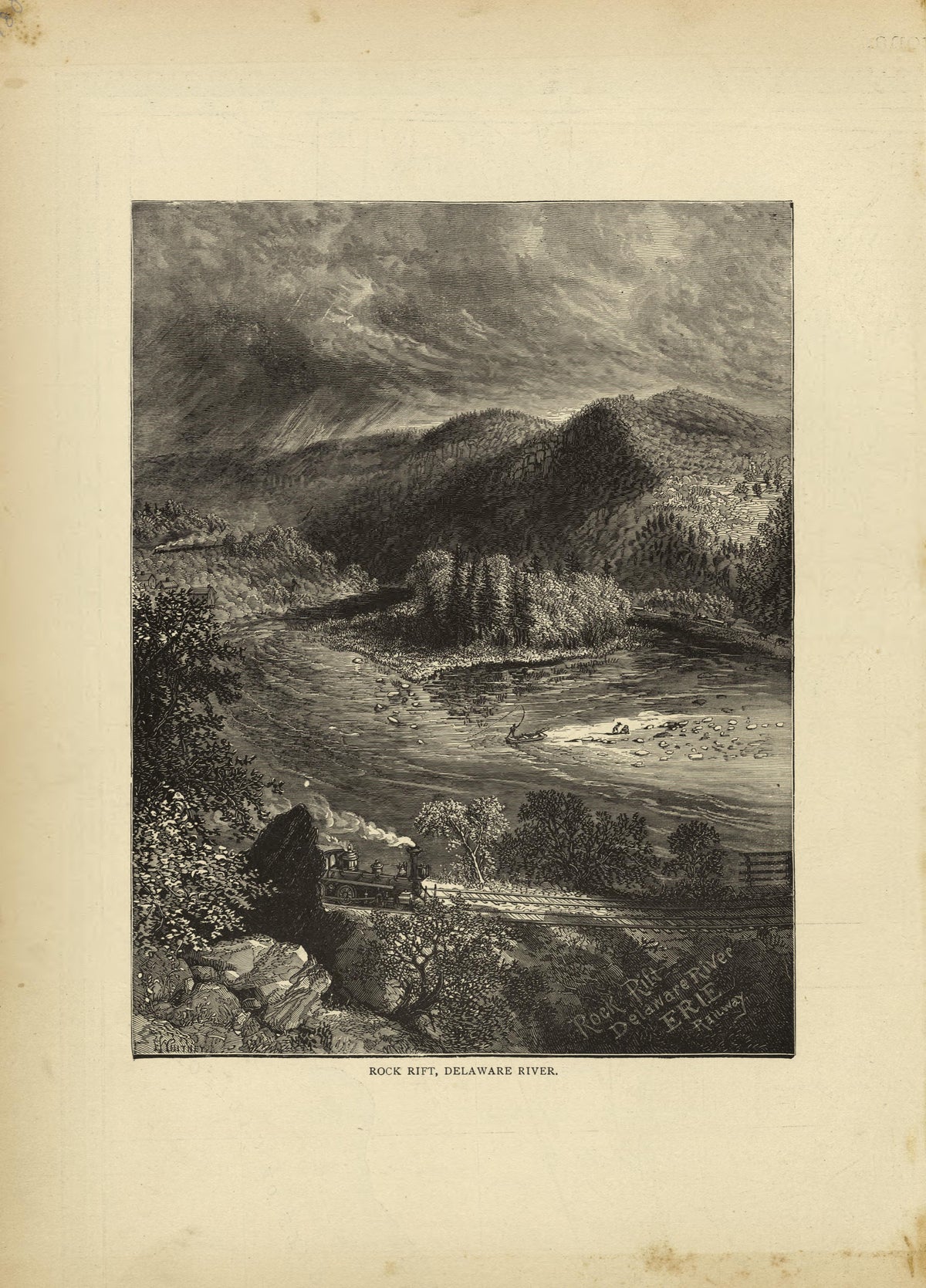 Rock Rift, Delaware River from Historical Hand-atlas, Illustrated, Containing Large Scale Copper Plate Maps of Each State and Territory of the United States, and the Provinces of Canada, Together With a Complete Reference Map of the World, … 1882 by Relic Map Company