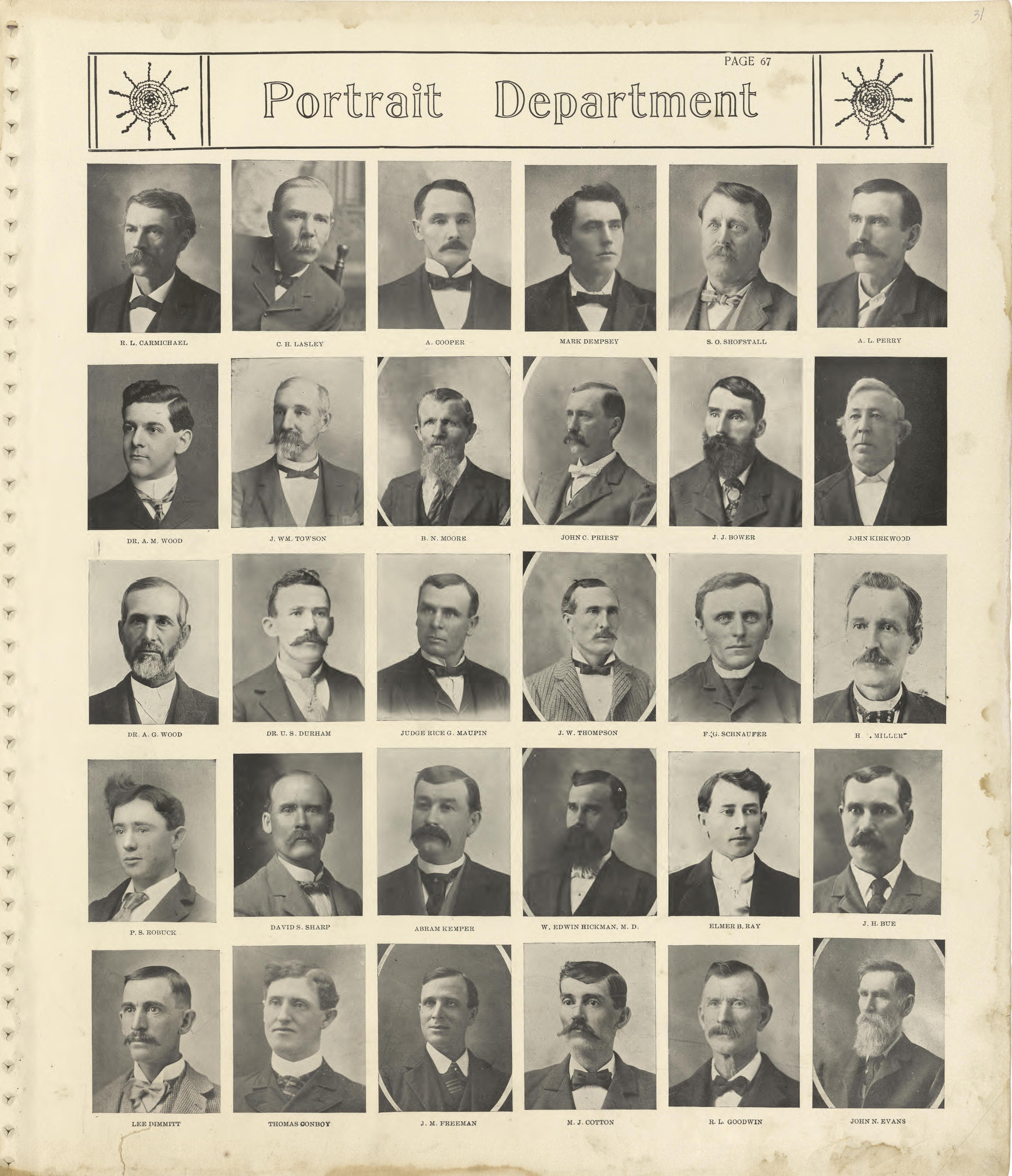 Portrait Department - Continued from Standard Atlas of Shelby County, Missouri : Including a Plat Book of the Villages, Cities and Townships of the County, Map of the State, United States and World, Patrons Directory, Reference Business … 1902 by Relic Map Company