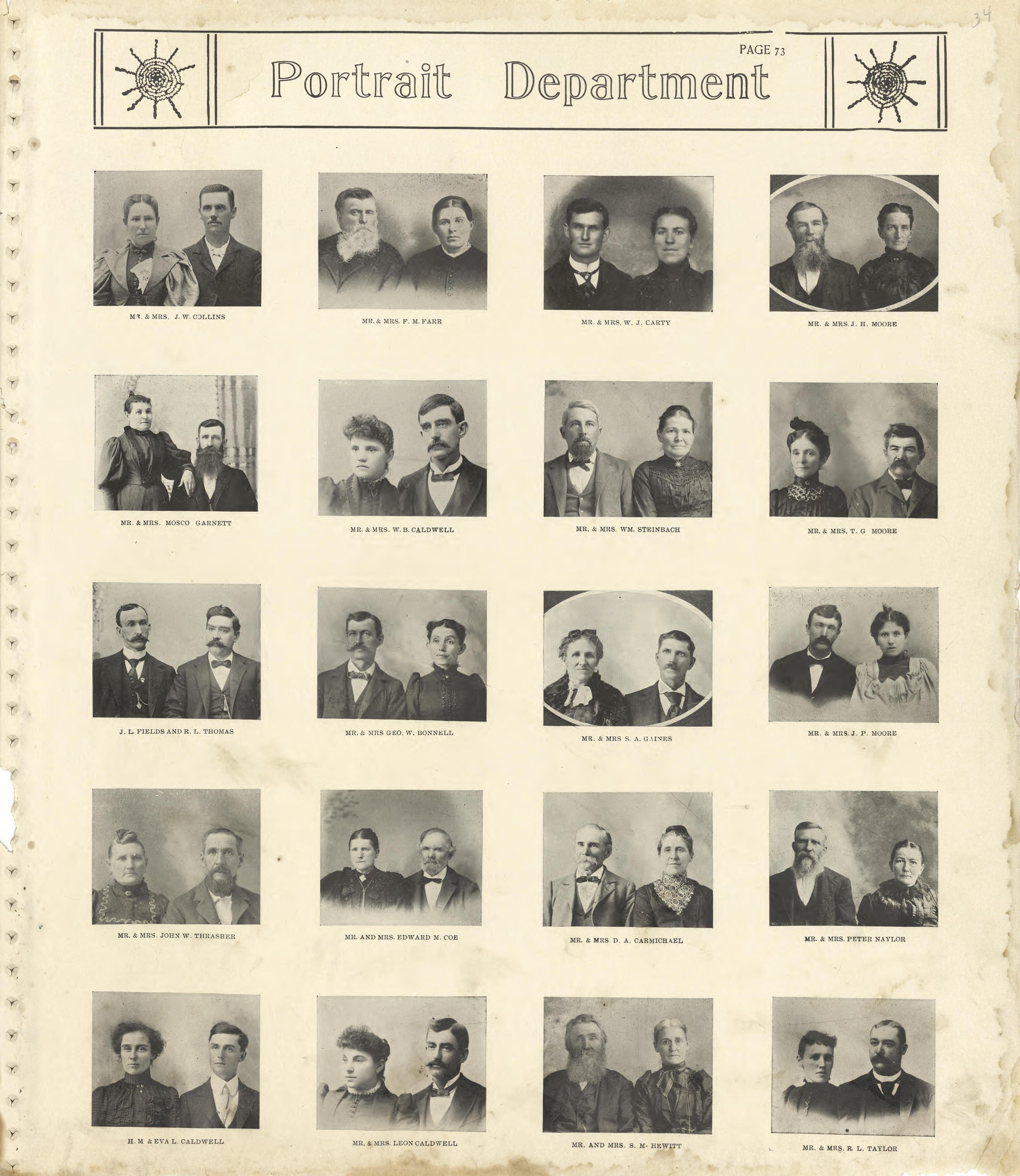 Portrait Department - Continued from Standard Atlas of Shelby County, Missouri : Including a Plat Book of the Villages, Cities and Townships of the County, Map of the State, United States and World, Patrons Directory, Reference Business … 1902 by Relic Map Company