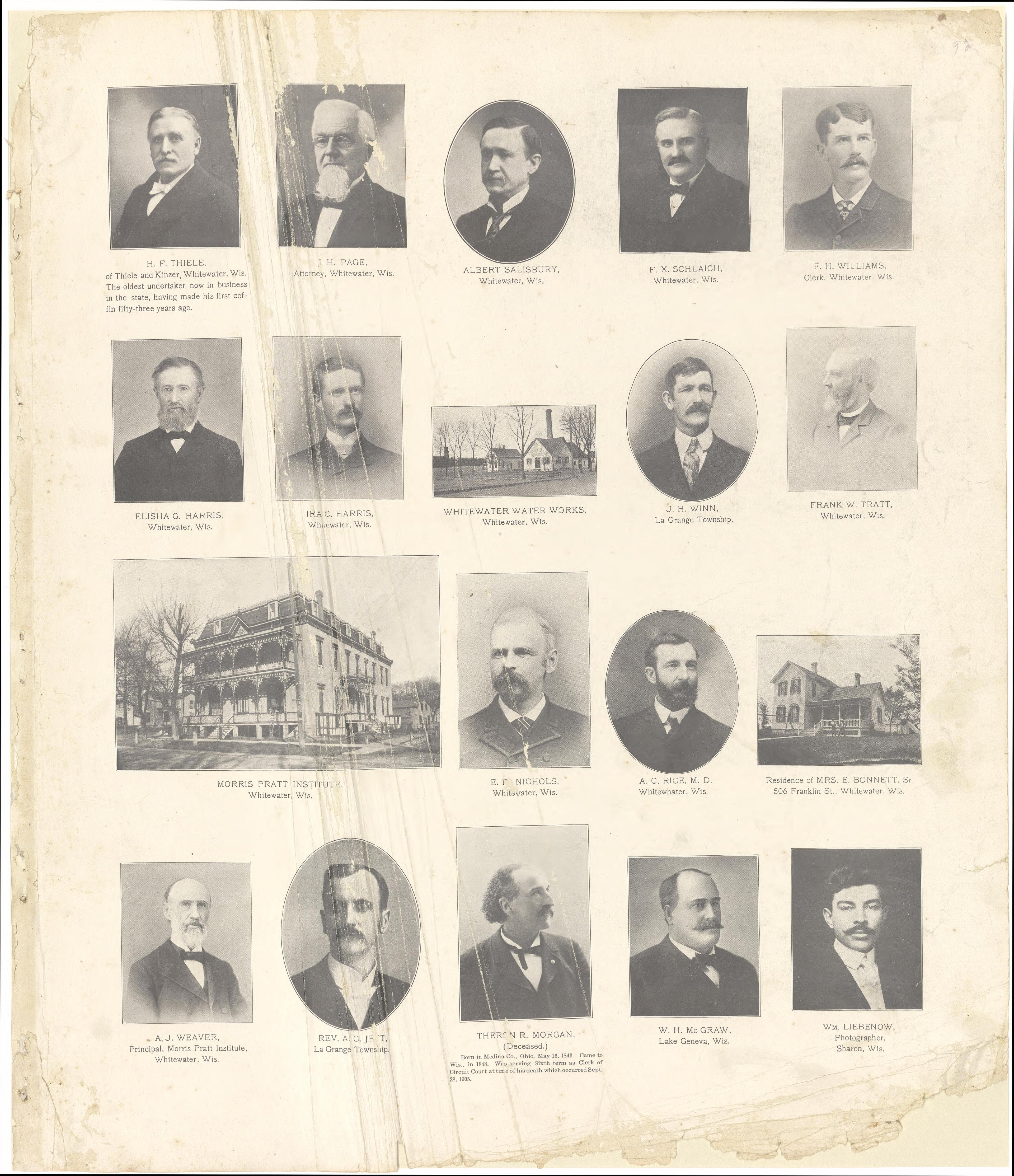 The Bench and Bar of Walworth County, 1907 from Standard Atlas of Walworth County, Wisconsin : Including a Plat Book of the Villages, Cities and Townships of the County, Patrons Directory, Reference Business Directory and Departments Devoted to Genera... by Relic Map Company