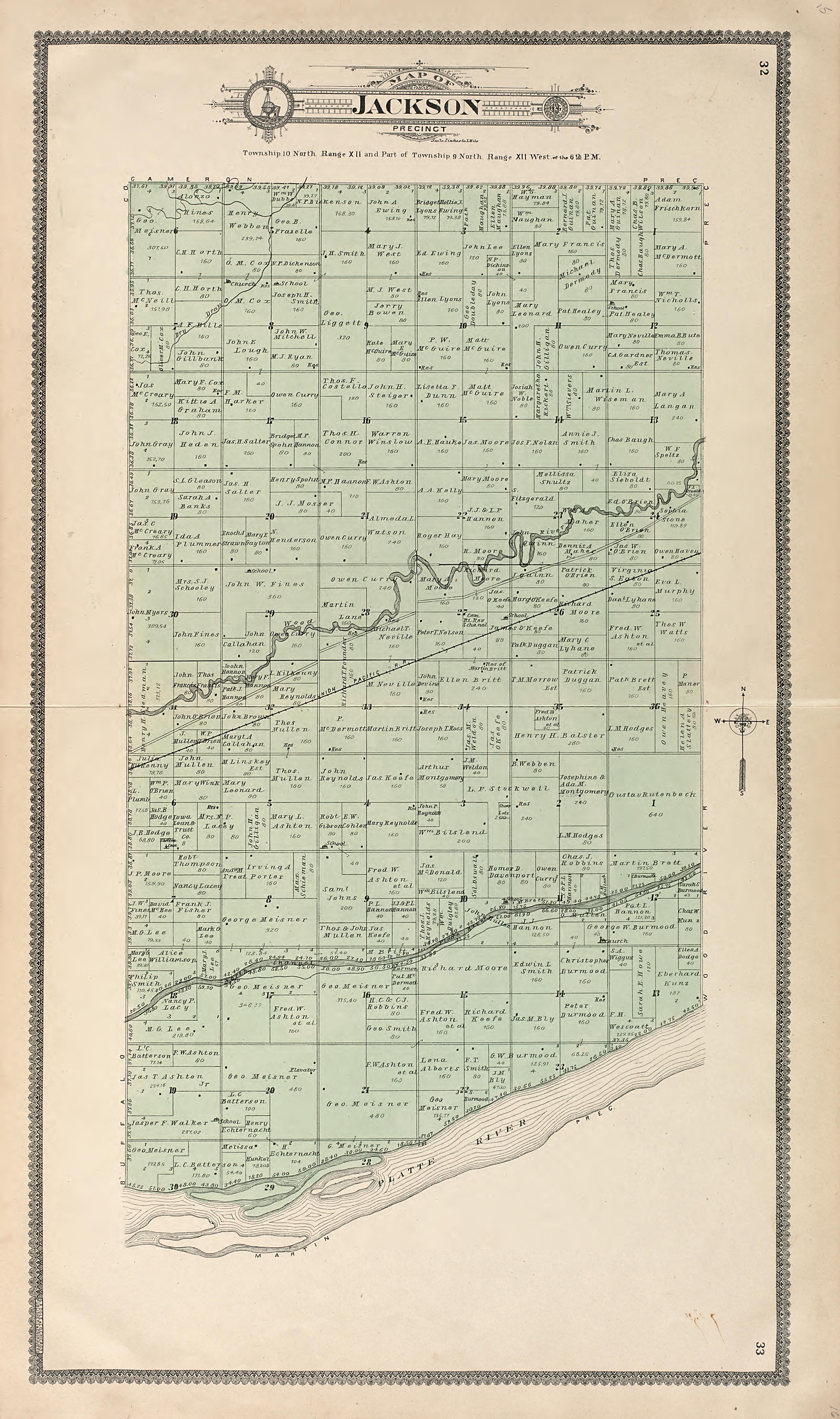 Jackson from Standard Atlas of Hall County, Nebraska : Including a Plat Book of the Villages, Cities and Precincts of the County, Map of the State, United States and World, Patrons Directory, Reference Business … 1904 by Relic Map Company