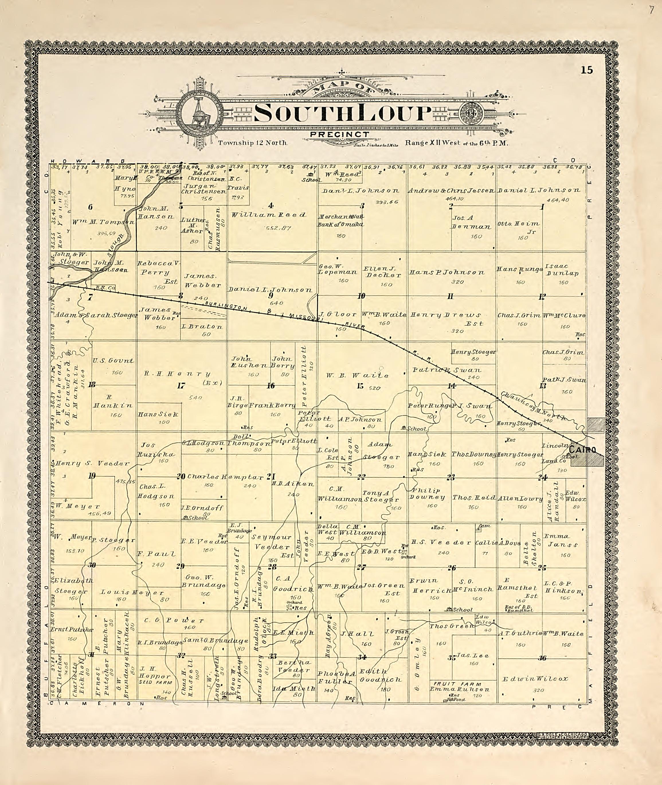 South Loup from Standard Atlas of Hall County, Nebraska : Including a Plat Book of the Villages, Cities and Precincts of the County, Map of the State, United States and World, Patrons Directory, Reference Business … 1904 by Relic Map Company