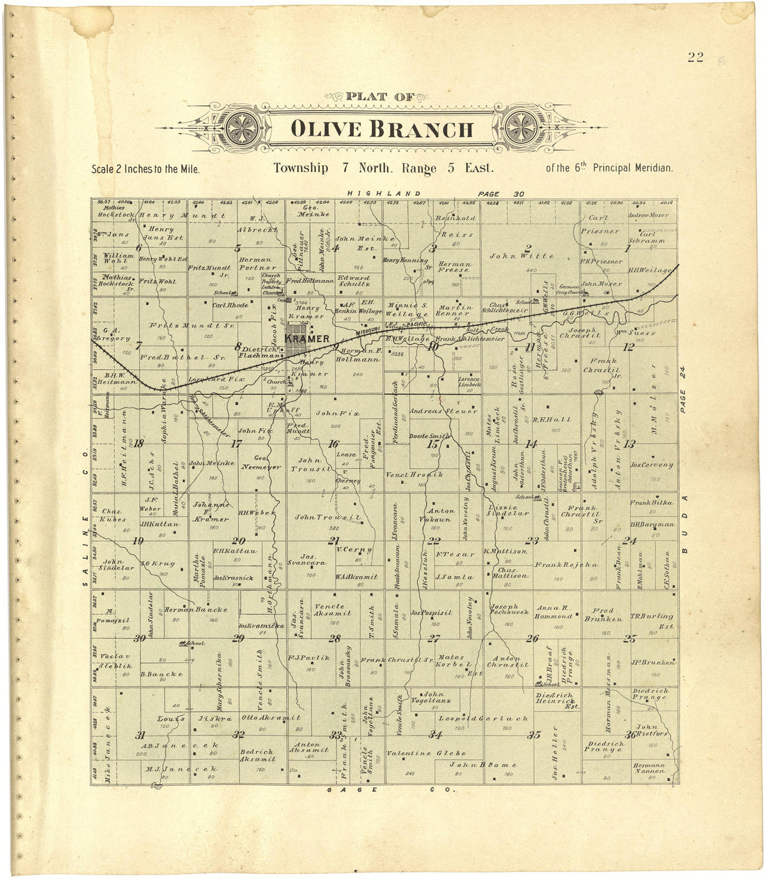 This old map of Lancaster County, Nebraska, was created by Scoville Publishing Company in 1903