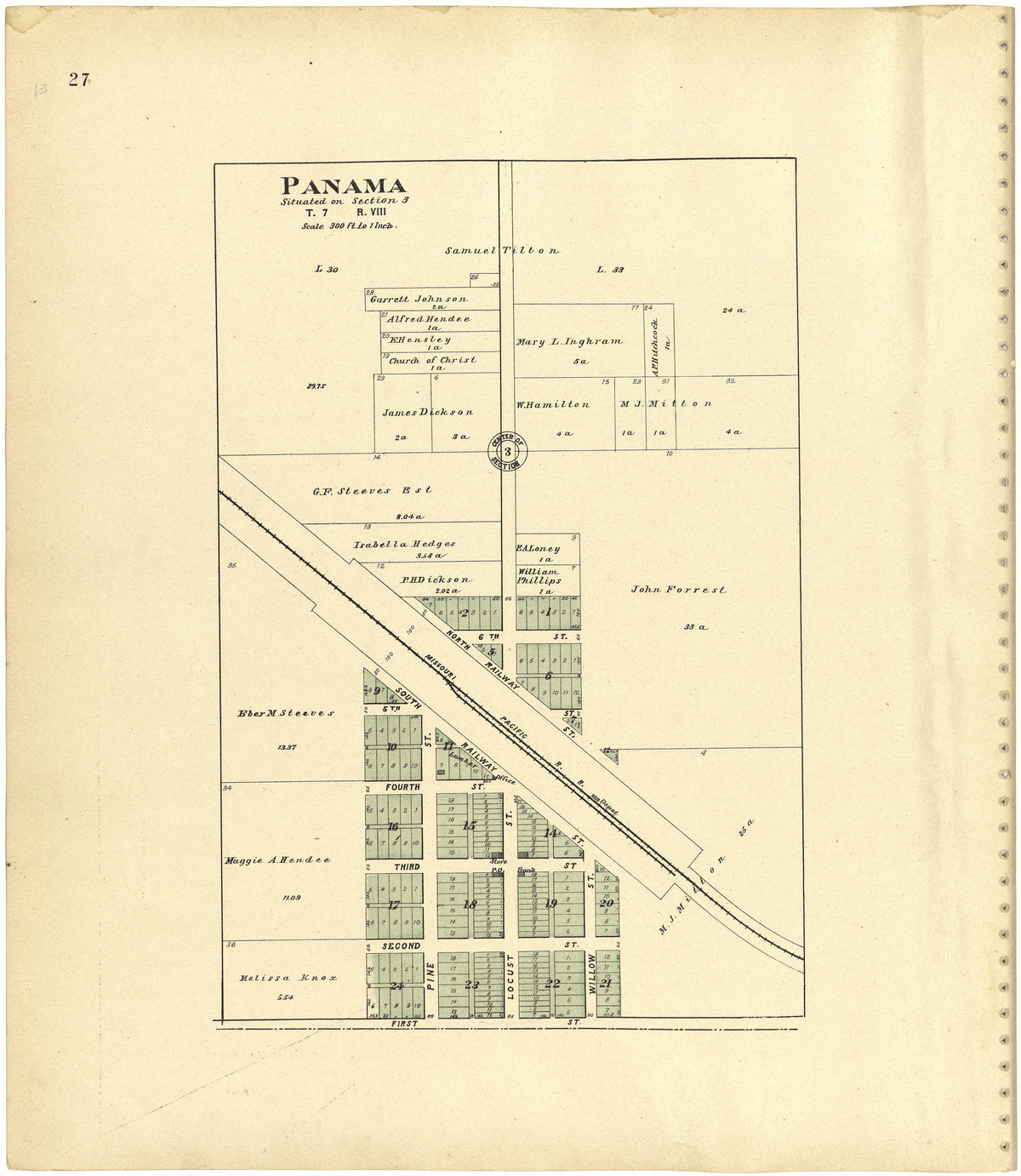 Panama from Plat Book of Lancaster County, Nebraska : Containing Carefully Prepared Township Plats, Village Plats, Analysis of U.S. Land System, Leading Farmers Directory, Reminiscences of Old Settlers : Illustrated 1903 by Relic Map Company