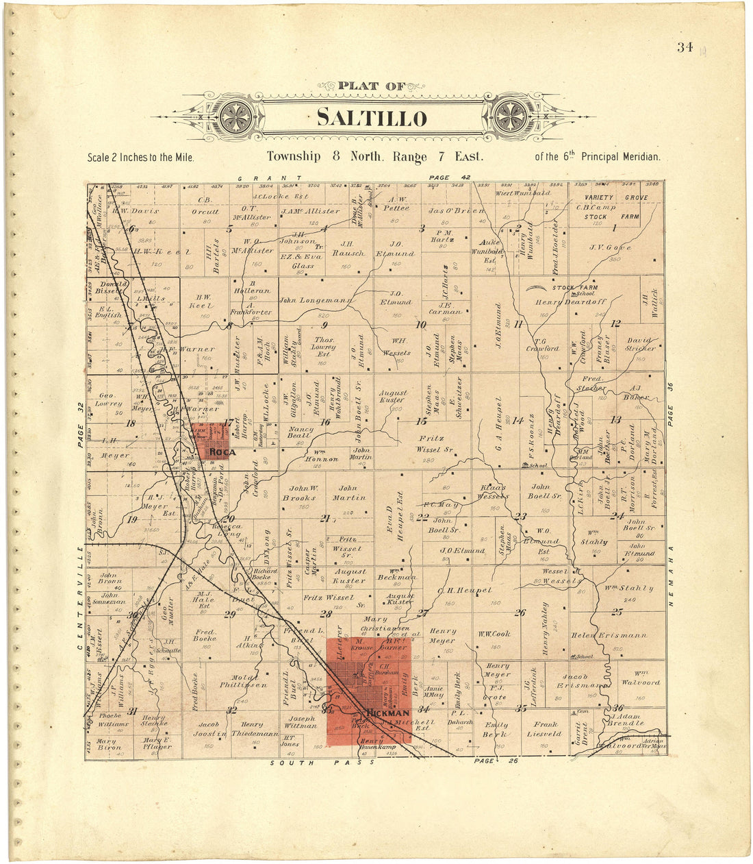 This old map of Lancaster County, Nebraska, was created by Scoville Publishing Company in 1903
