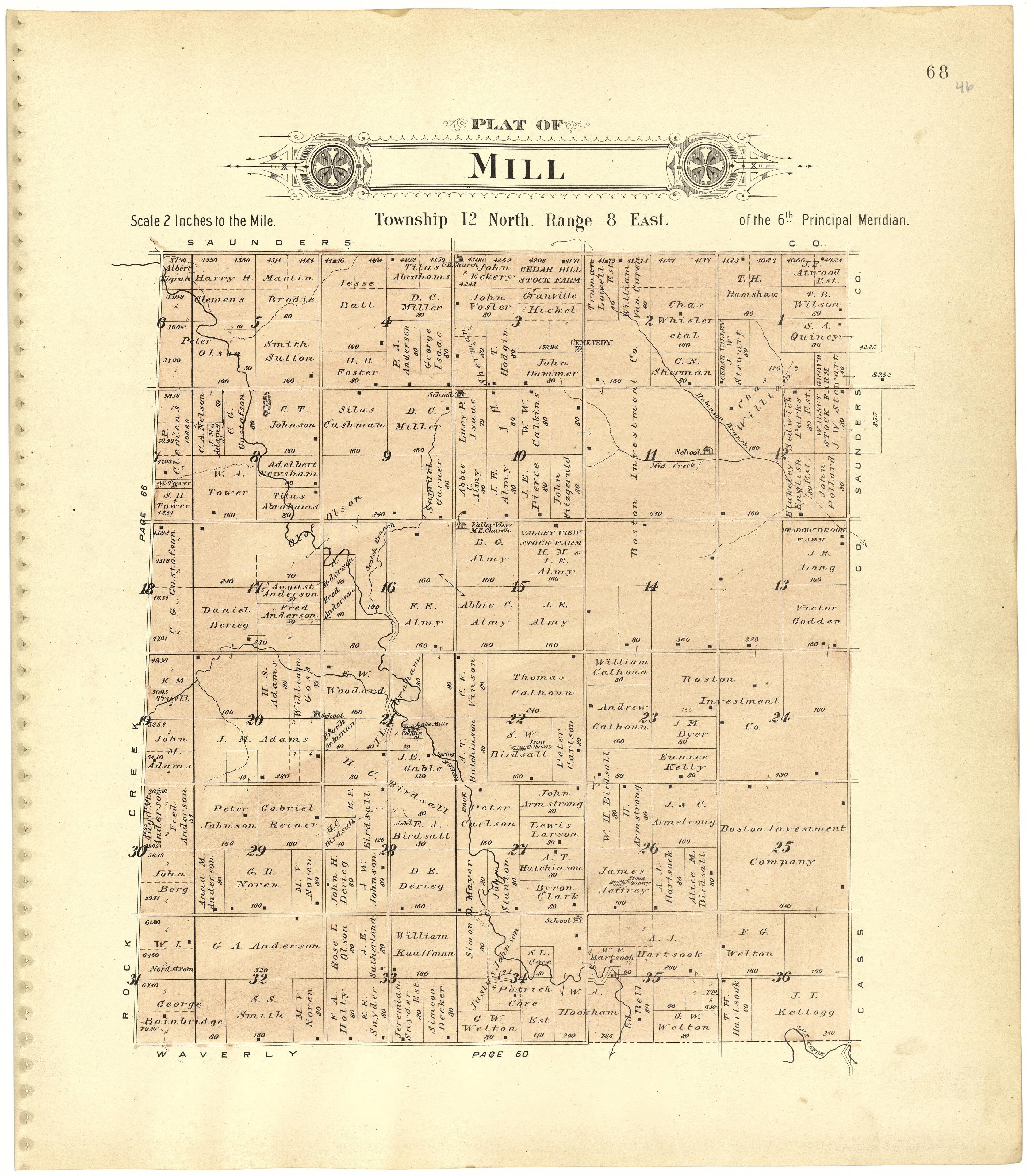This old map of Lancaster County, Nebraska, was created by Scoville Publishing Company in 1903