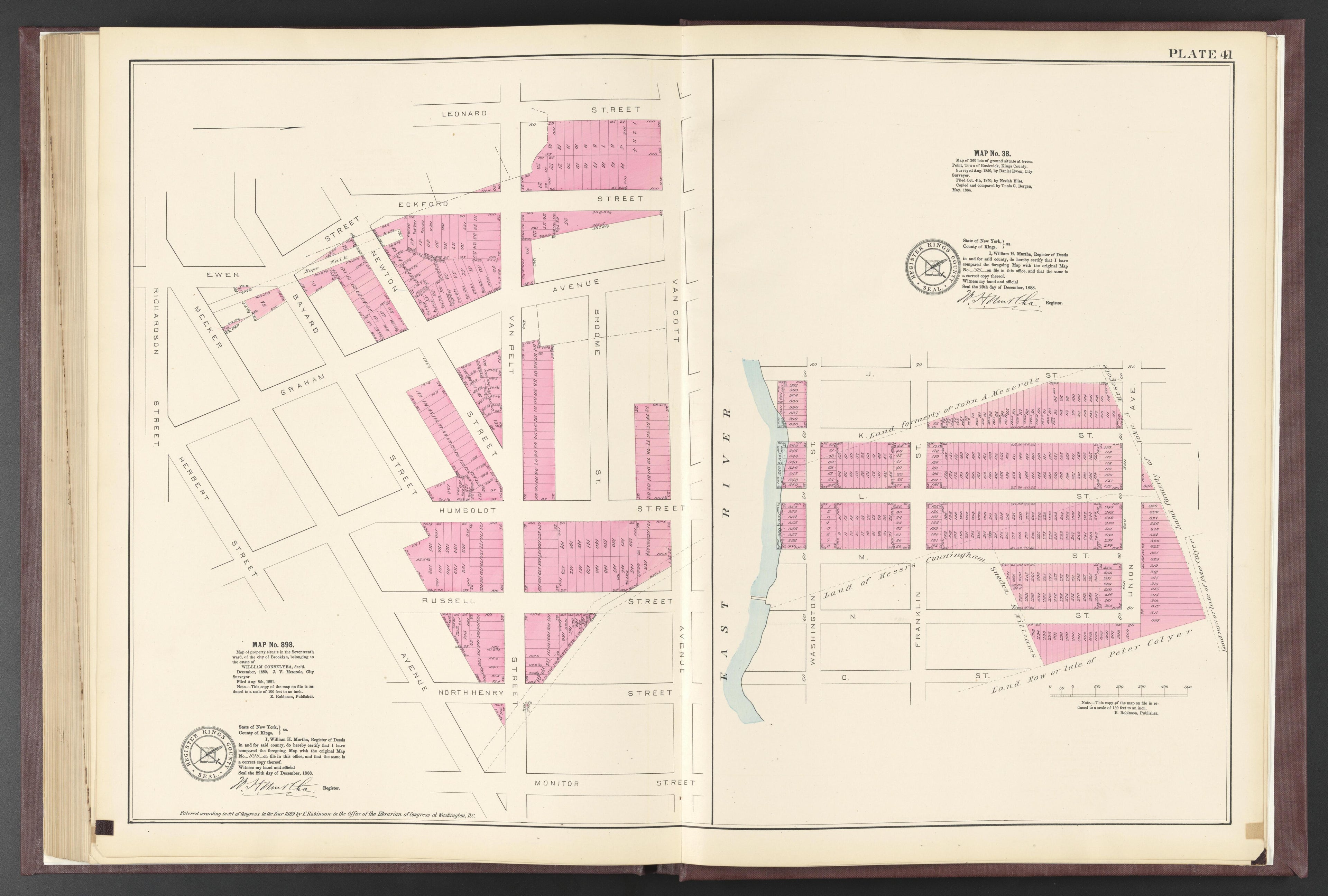 Image 90 of ..Iimportant Maps of Wards...of Brooklyn...Kings County, NY from Certified Copies of Important Maps of Wards 8, 17, 18, 22, 23, 24, and 25 City of Brooklyn, Filed In the Office of Register Kings County, New York 1889 by Relic Map Company
