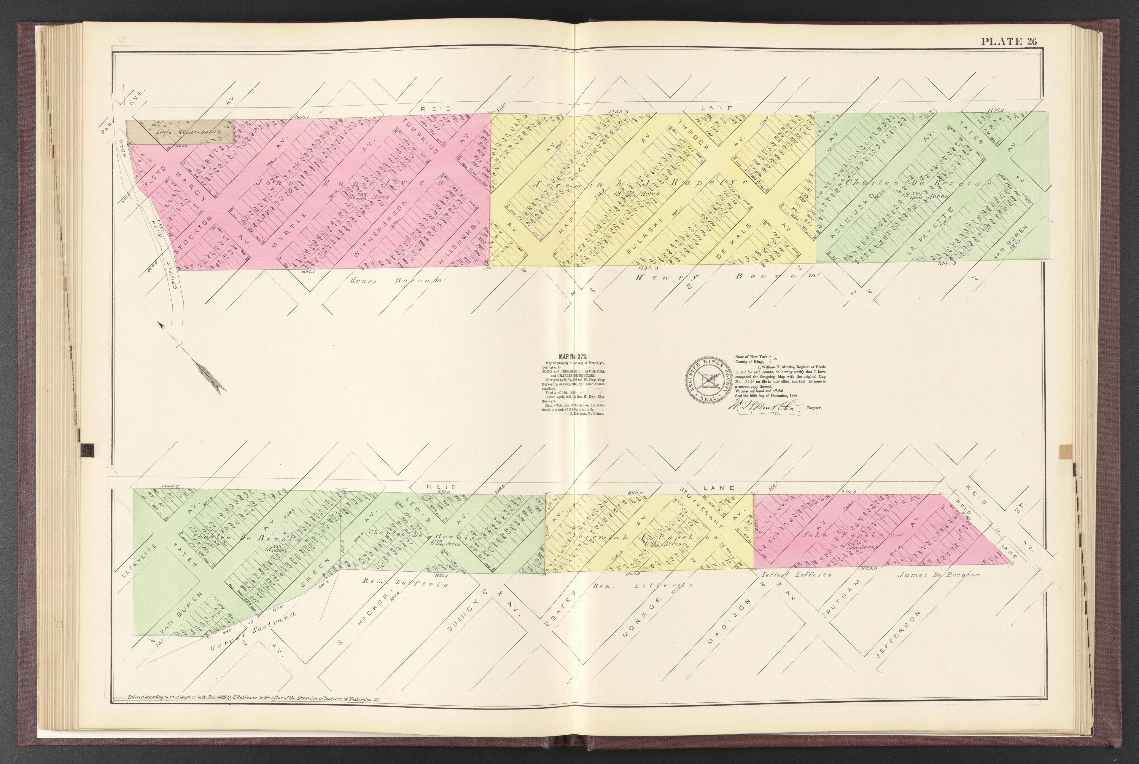 Image 75 of ..Iimportant Maps of Wards...of Brooklyn...Kings County, NY from Certified Copies of Important Maps of Wards 8, 17, 18, 22, 23, 24, and 25 City of Brooklyn, Filed In the Office of Register Kings County, New York 1889 by Relic Map Company