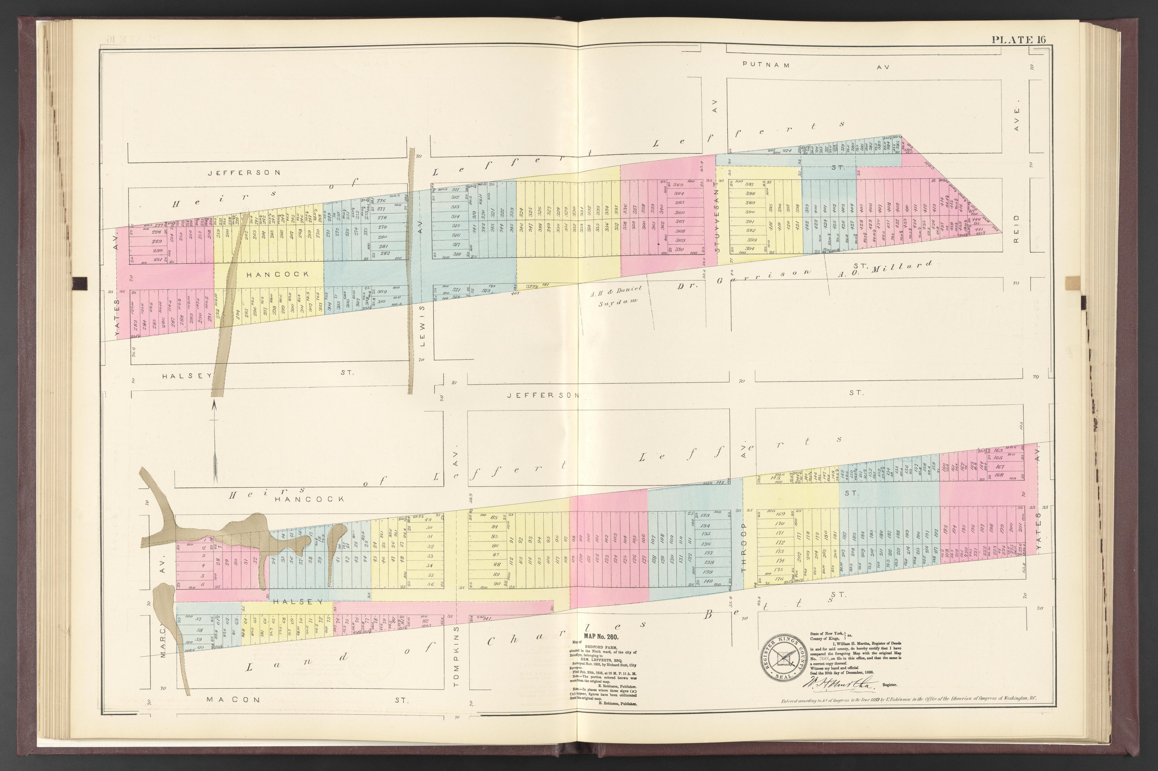 Image 65 of ..Iimportant Maps of Wards...of Brooklyn...Kings County, NY from Certified Copies of Important Maps of Wards 8, 17, 18, 22, 23, 24, and 25 City of Brooklyn, Filed In the Office of Register Kings County, New York 1889 by Relic Map Company