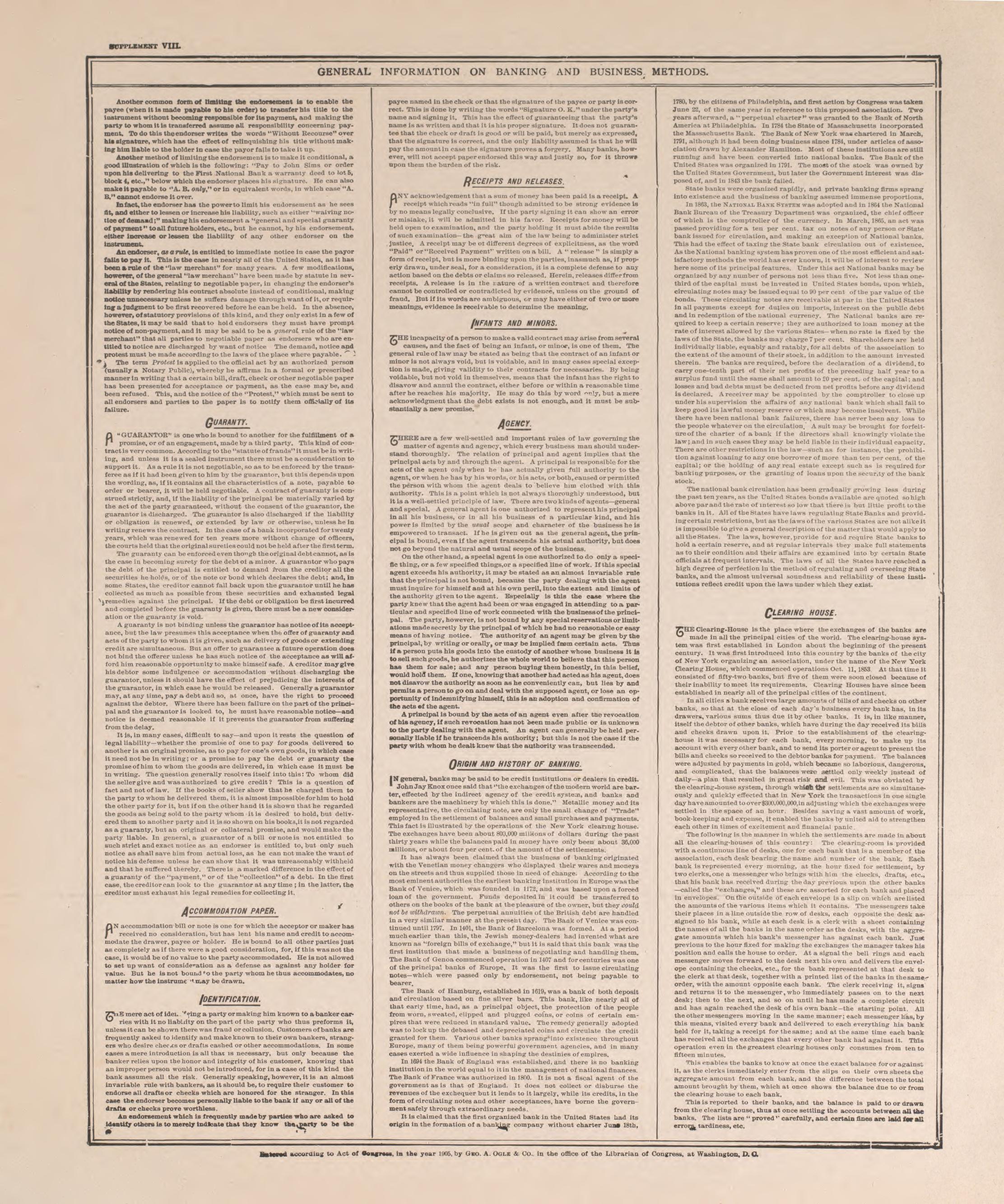 General Information On Banking and Business Methods, Pg.2 from Standard Atlas of Pierce County, Wisconsin : Including a Plat Book of the Villages, Cities and Townships of the County, Map of the State, United States and World : Patrons Directory, Refer... by Relic Map Company