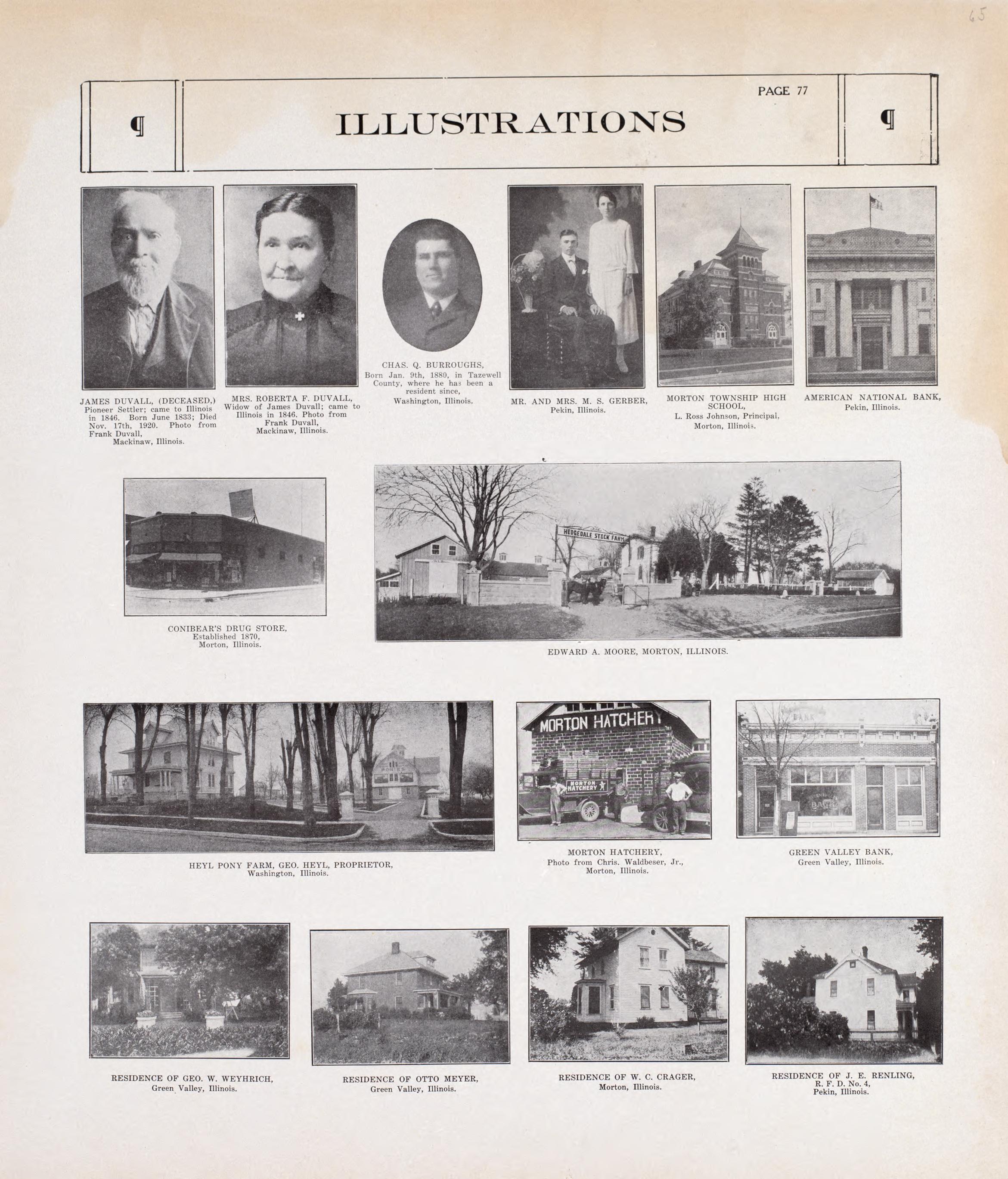 Illustrations - 3 from Standard Atlas of Tazewell County, Illinois : Including a Plat Book of the Villages, Cities and Townships of the County, Map of the State, United States and World : Patrons Directory, Reference … 1929 by Relic Map Company