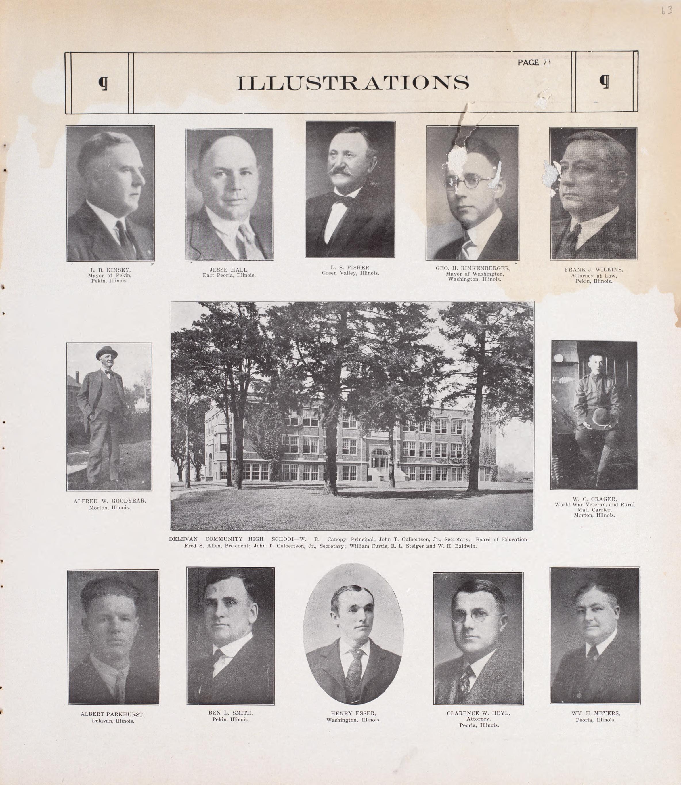 Illustrations from Standard Atlas of Tazewell County, Illinois : Including a Plat Book of the Villages, Cities and Townships of the County, Map of the State, United States and World : Patrons Directory, Reference … 1929 by Relic Map Company