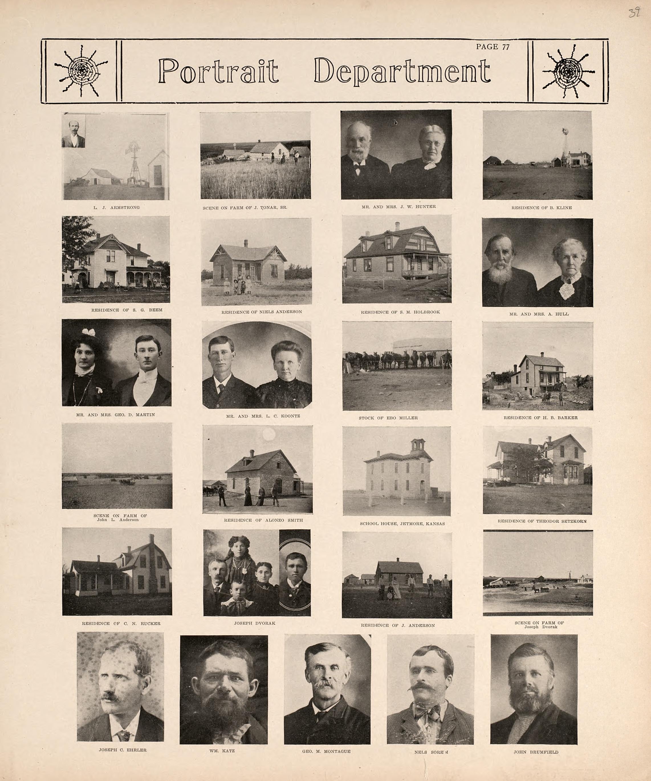 Portrait Department from Standard Atlas of Hodgeman County, Kansas : Including a Plat Book of the Villages, Cities and Townships of the County, Map of the State, United States and World, Patrons Directory, Reference Business … 1907 by Relic Map Company