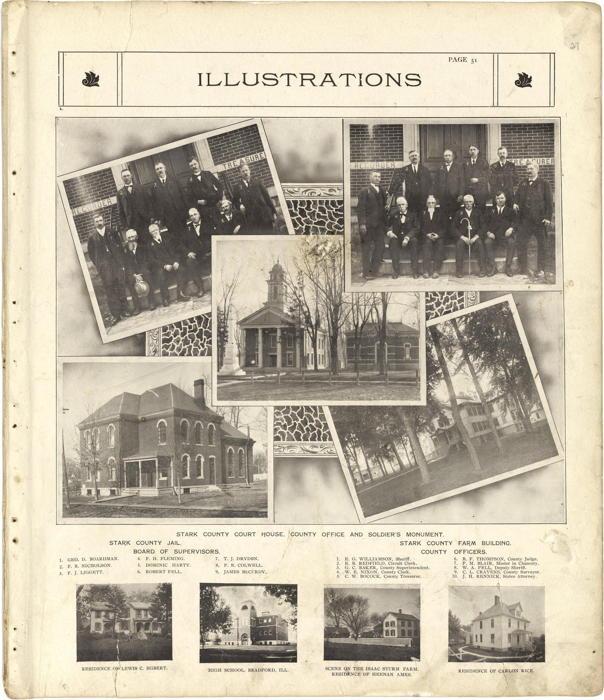 Illustrations from Standard Atlas of Stark County, Illinois : Including a Plat Book of the Villages, Cities and Townships of the County, Map of the State, United States and World : Patrons Directory, Reference … 1907 by Relic Map Company